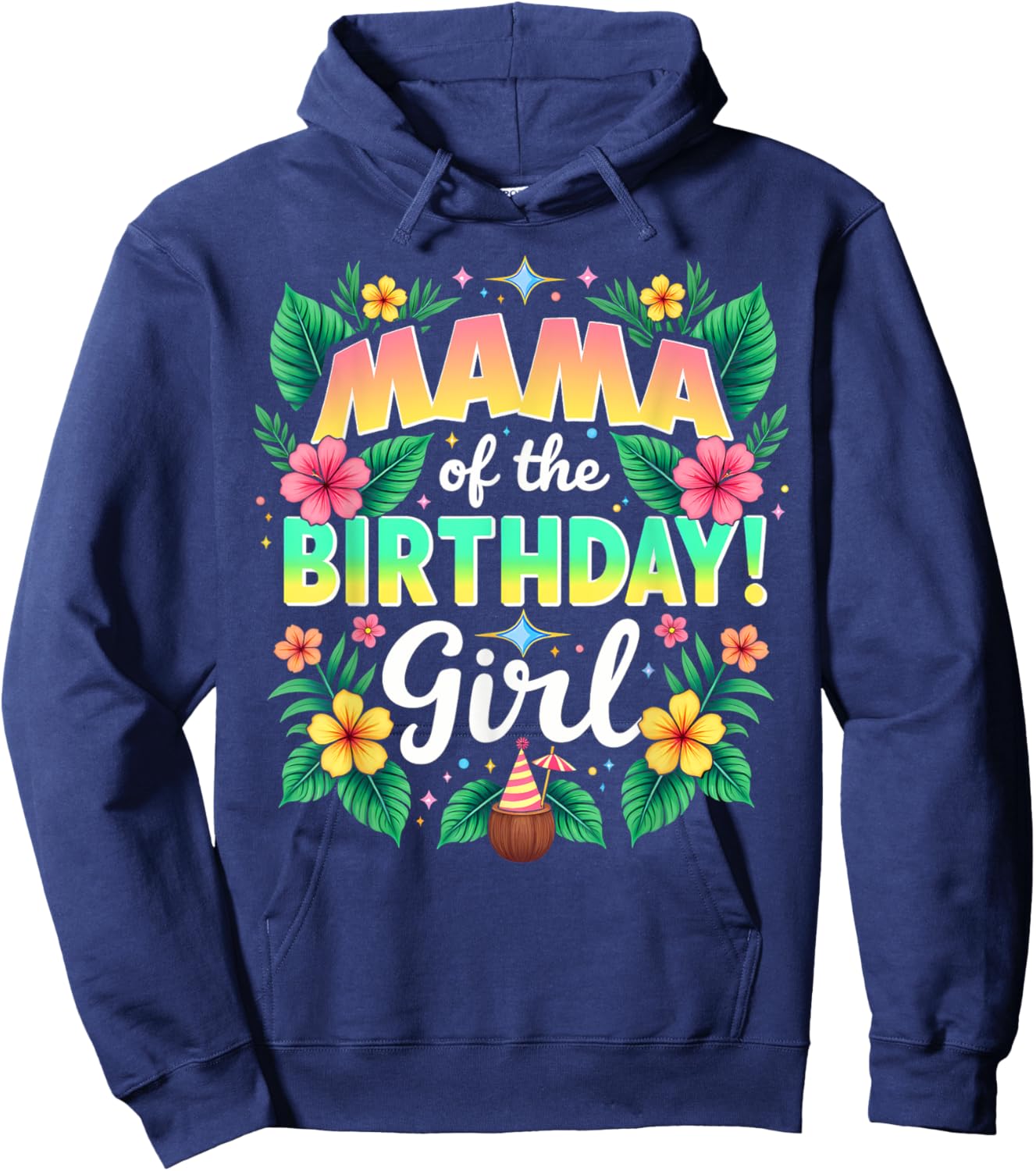 Aloha Hawaii Mother Mama Of The Birthday Girl Hoodie - Hoodie | Navy