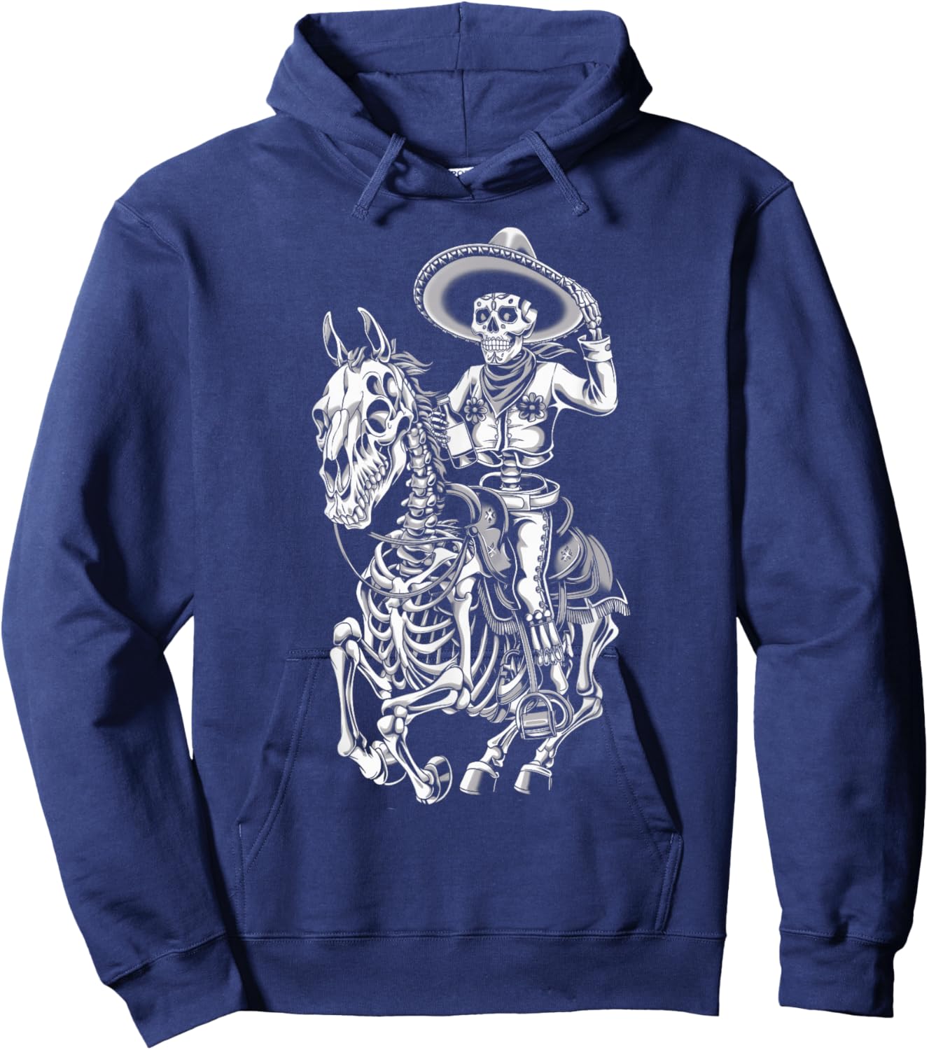 Mexico Vintage Skeleton Tequila Dia De Los Muertos Mexican Hoodie - Hoodie | Navy