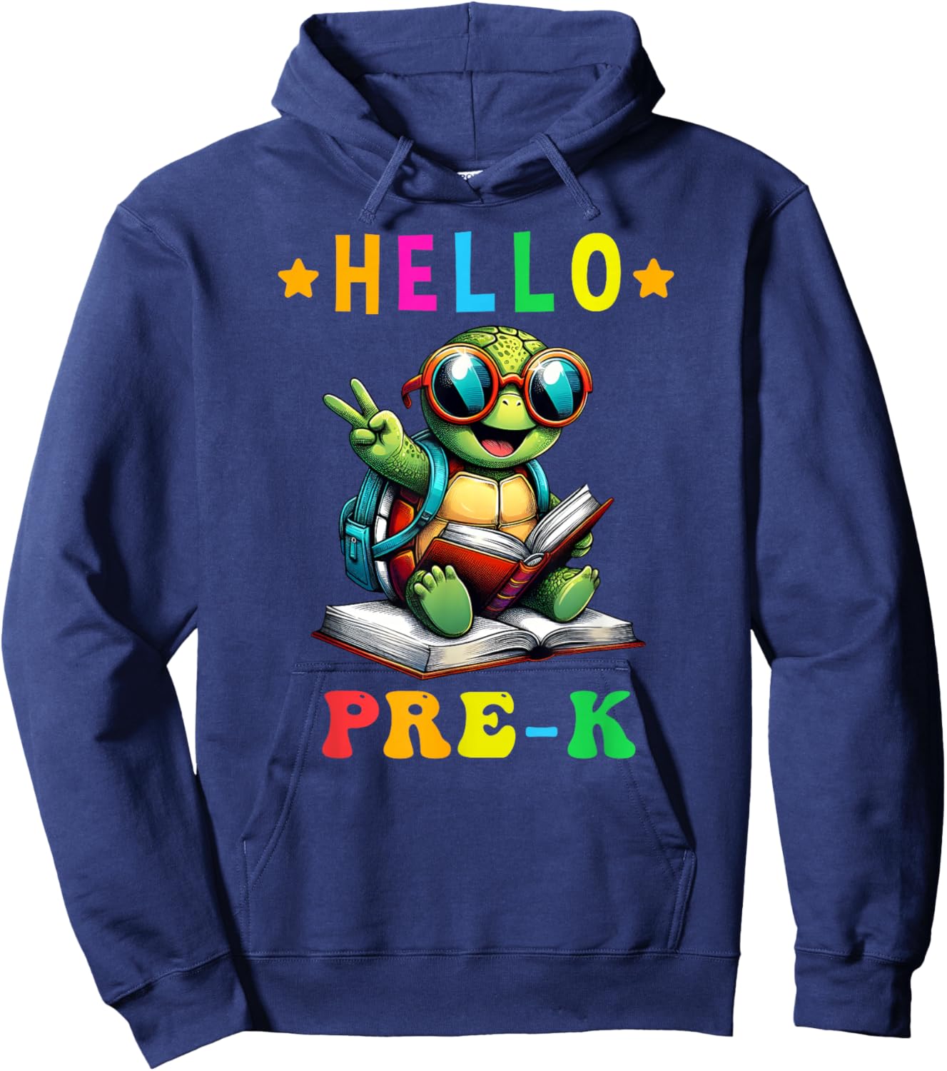 Hello Pre K Turtle Lovers Back to School Kids Boys Girls Hoodie - Hoodie | Navy