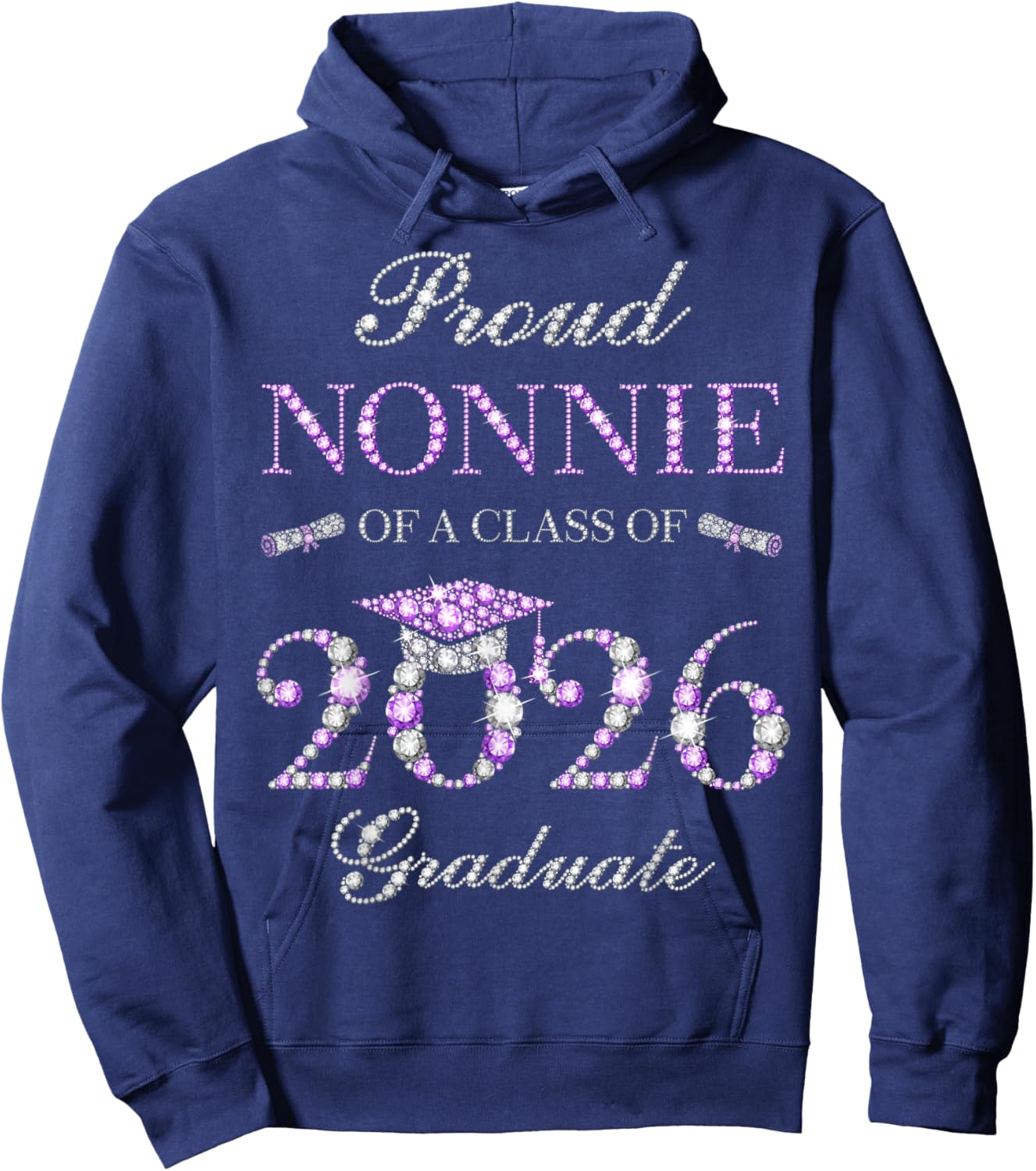 Proud Nonnie of A Class of 2026 Graduate Hoodie - Hoodie | Navy
