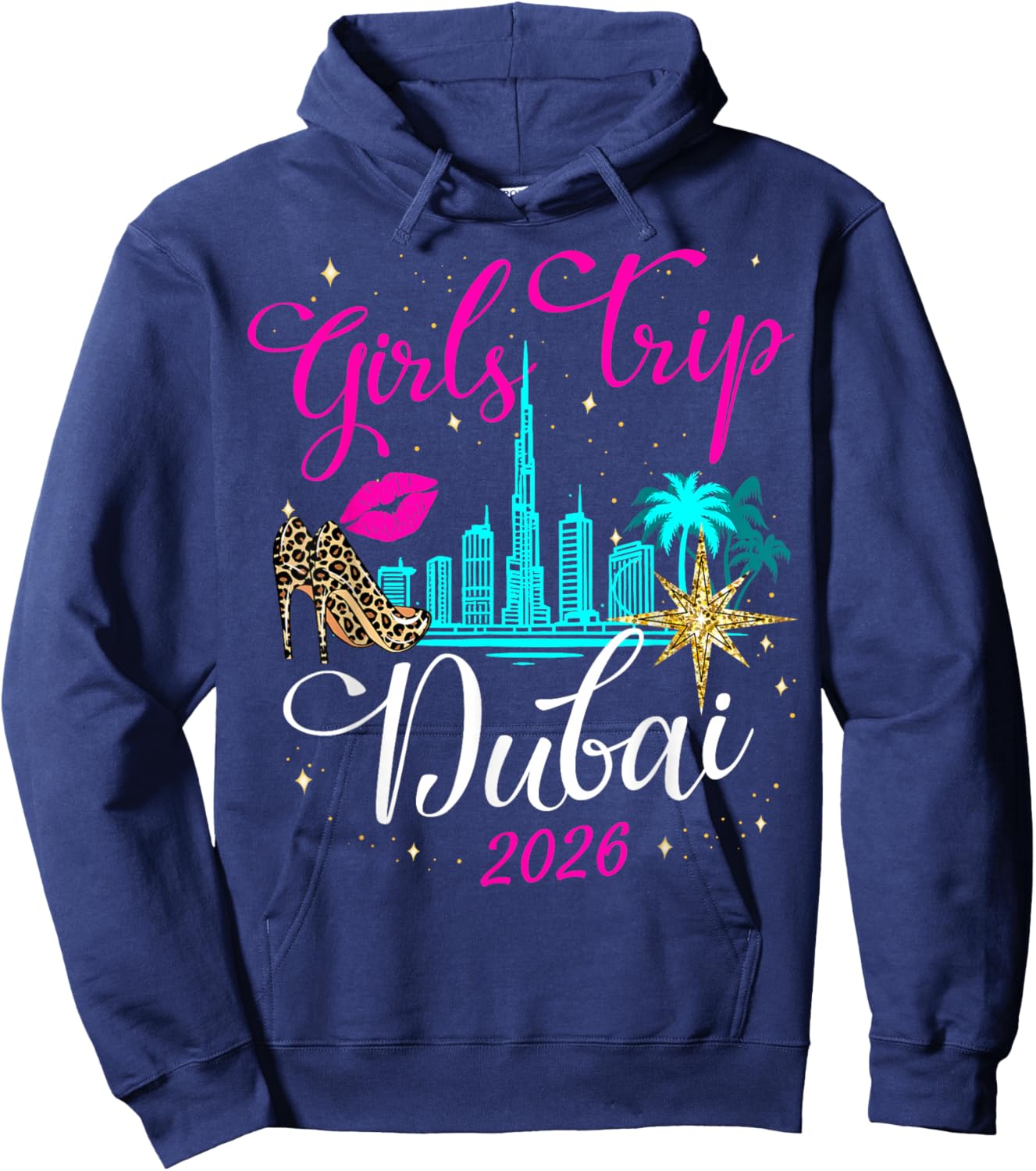Birthday Squad for Girls Trip Dubai 2026 on Holiday Weekend Hoodie - Hoodie | Navy