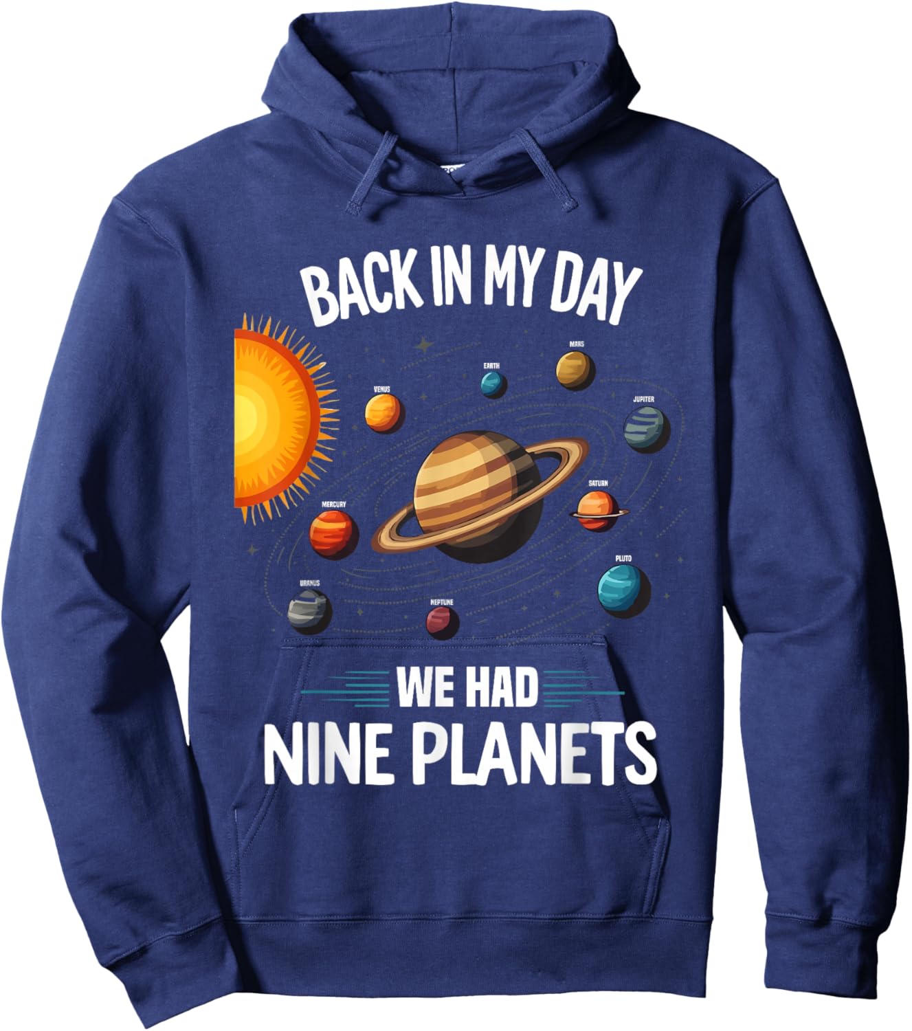 Pluto Never Forget Planet Space Astronomer Astronomy Hoodie - Hoodie | Navy