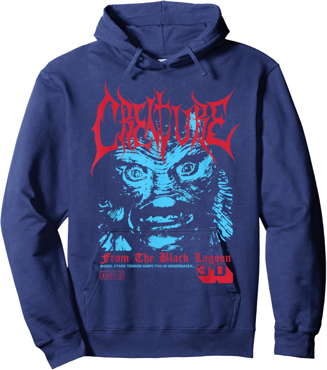 Universal Monsters Creature from the Black Lagoon 3D Hoodie - Hoodie | Navy
