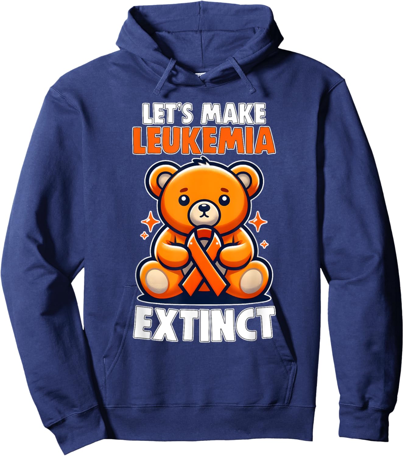 Leukemia Teddy Bear Orange Ribbon Hematologist Reptile Hoodie - Hoodie | Navy