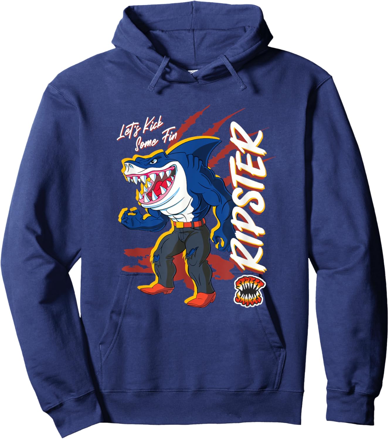 Street Sharks - Ripster Let's Kick Some Fin Hoodie - Hoodie | Navy