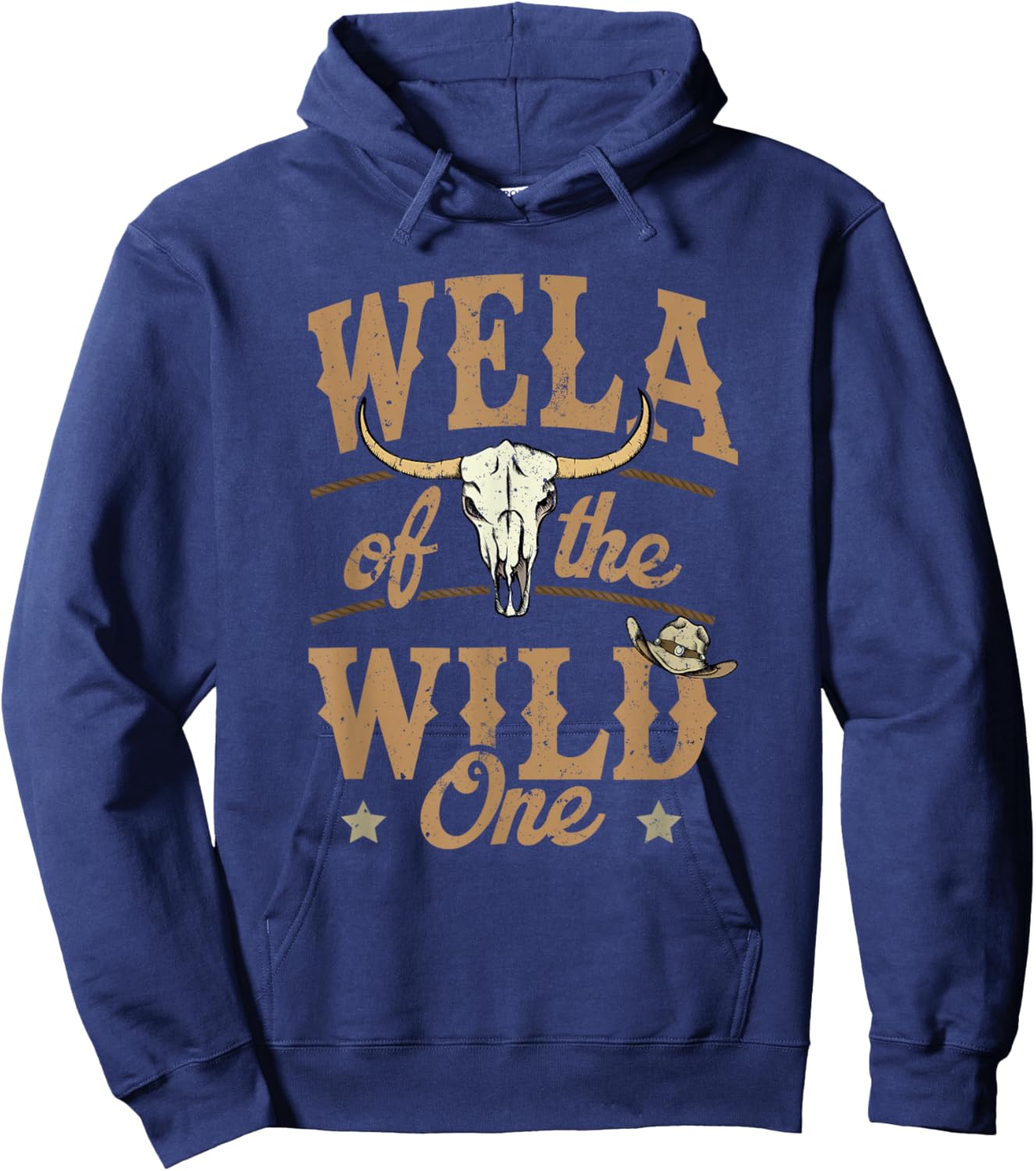 Wela of The Wild One Cowboy Western Rodeo Party Matching Hoodie - Hoodie | Navy