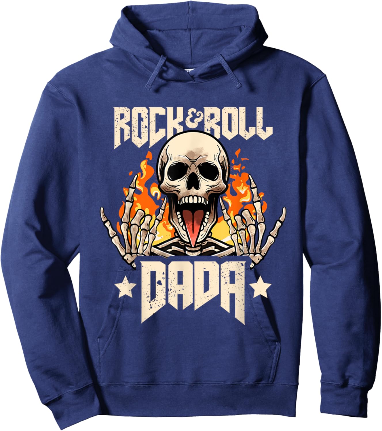 Rock And Roll Dada Dad Vintage Retro Rock&Roll Rock Concert Hoodie - Hoodie | Navy