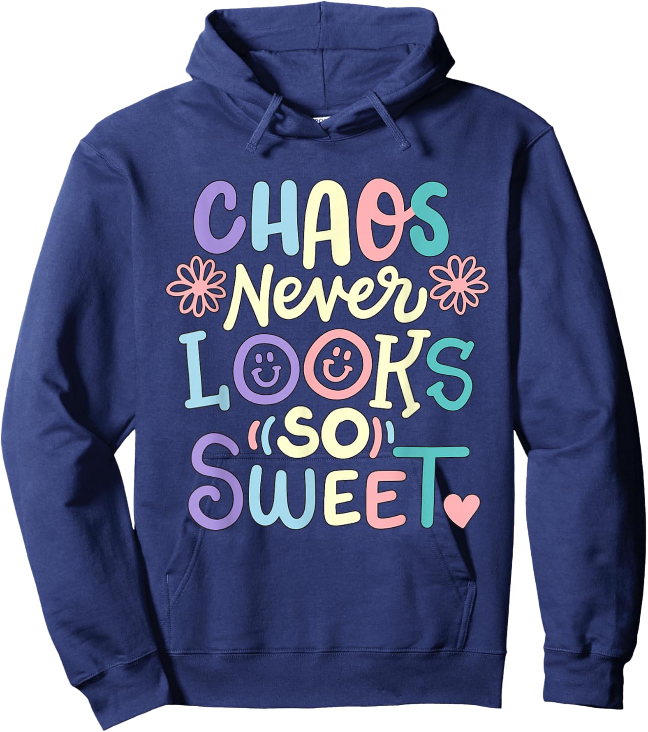 Retro Funny Toddler Boys Girls Chaos Never Looks So Sweet Hoodie - Hoodie | Navy