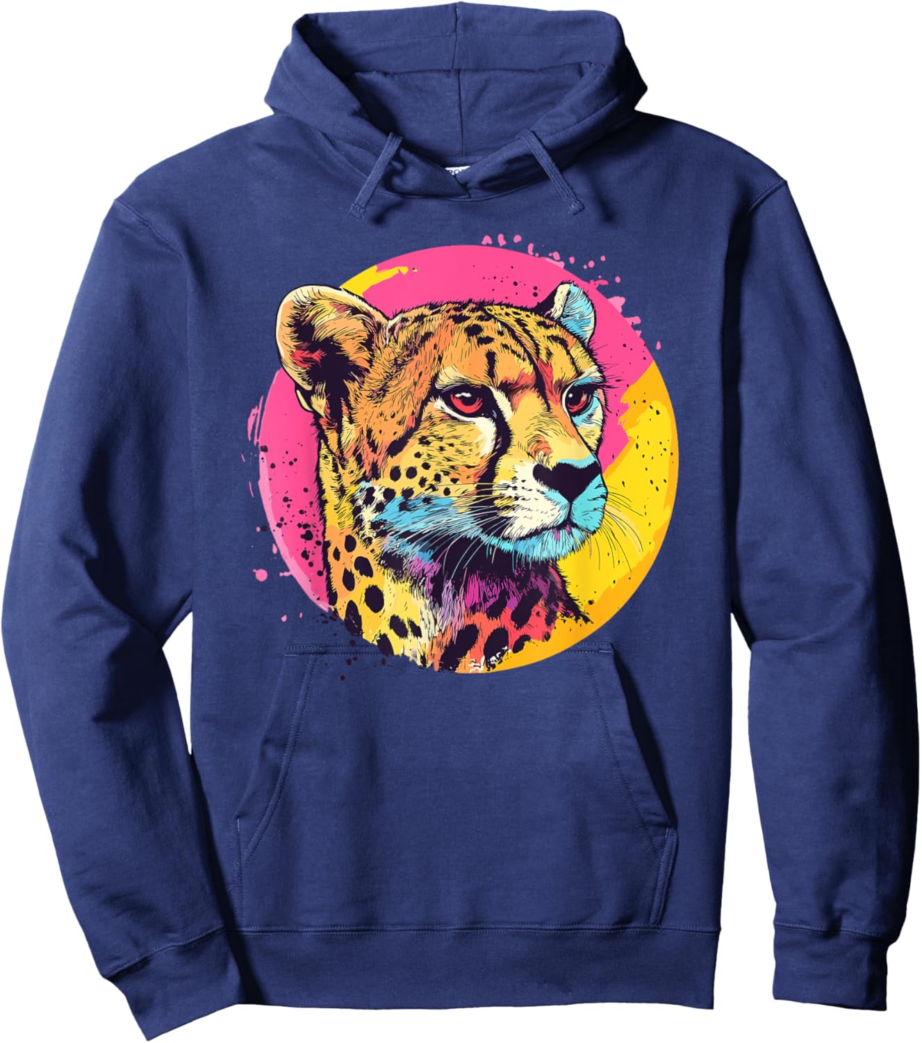 Cheetah Pop Art Vibrant Colors Hoodie - Hoodie | Navy
