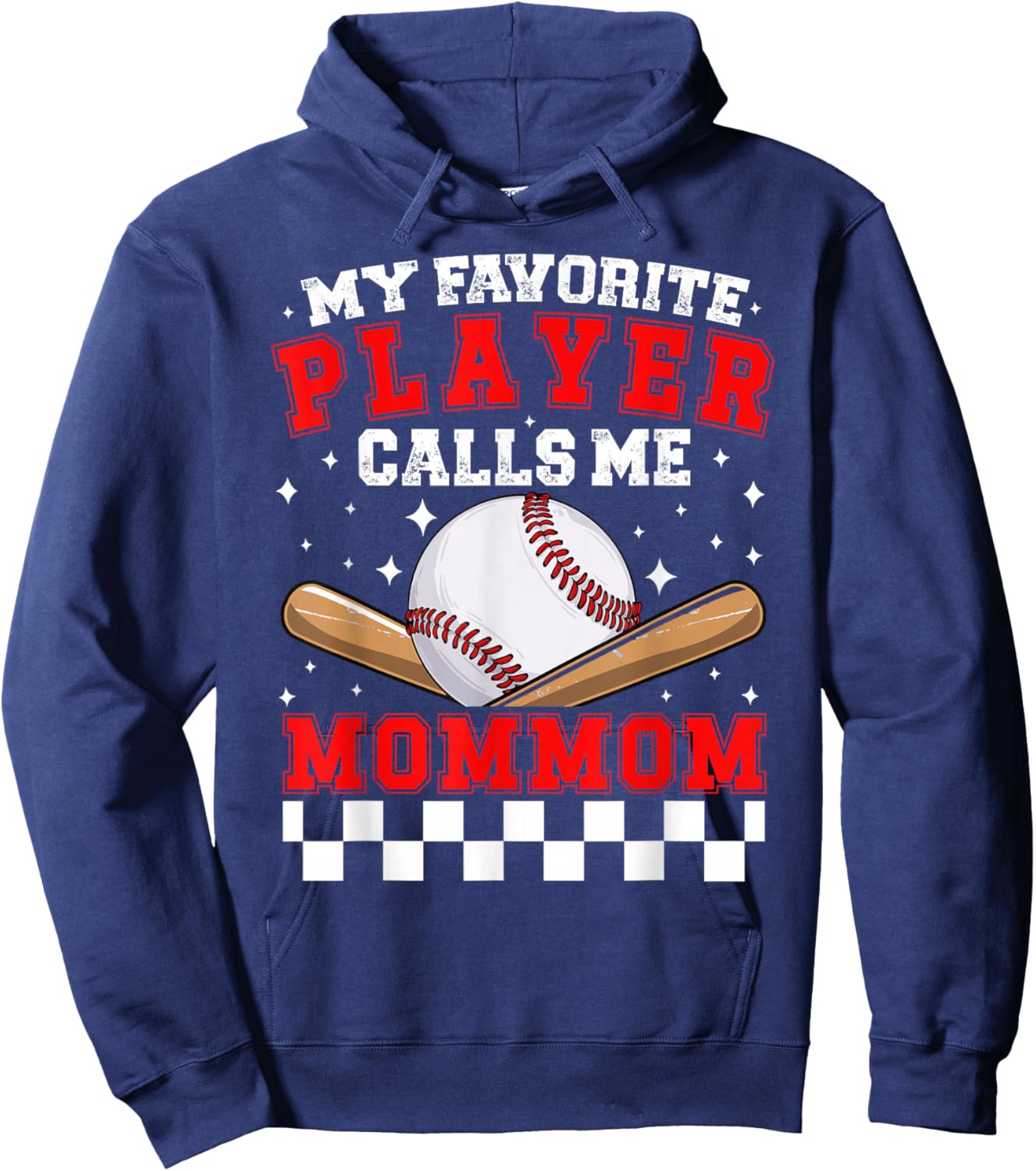 Proud Baseball Mommom Of A Baseball Player Mommom Hoodie - Hoodie | Navy