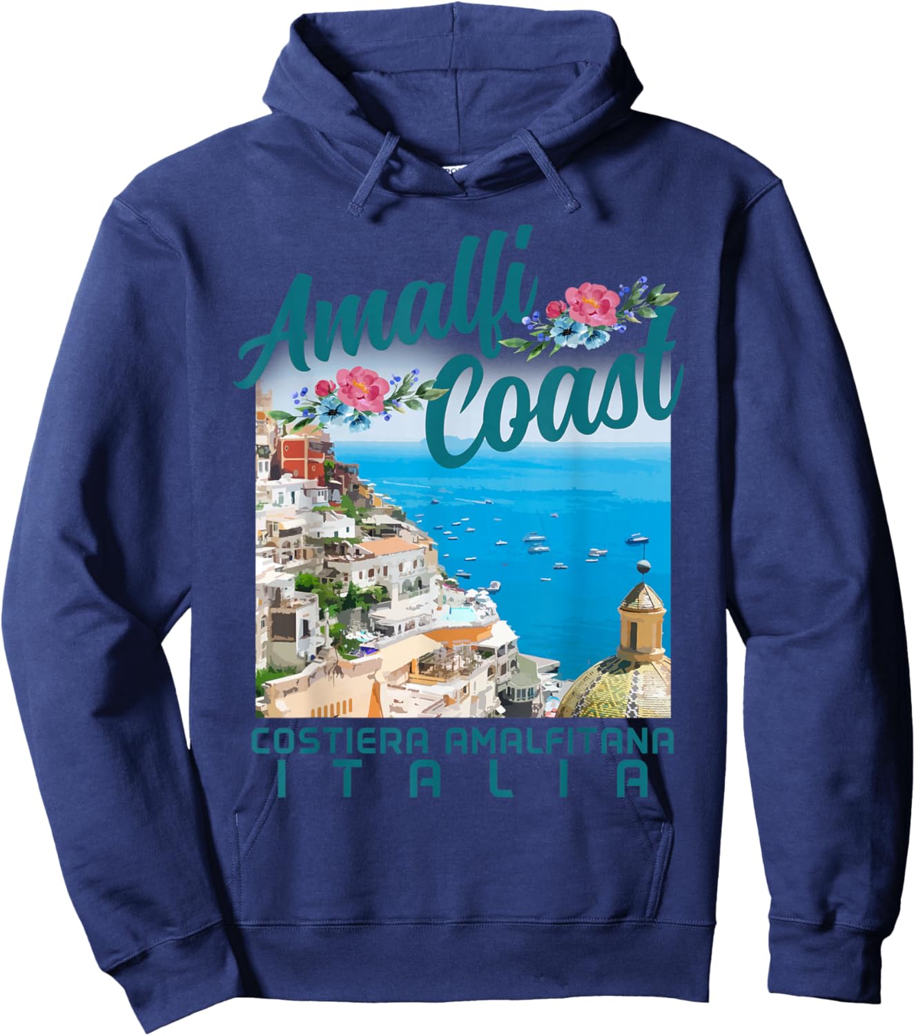 Amalfi Coast Italy Italia Vintage Italian Souvenir Hoodie - Hoodie | Navy