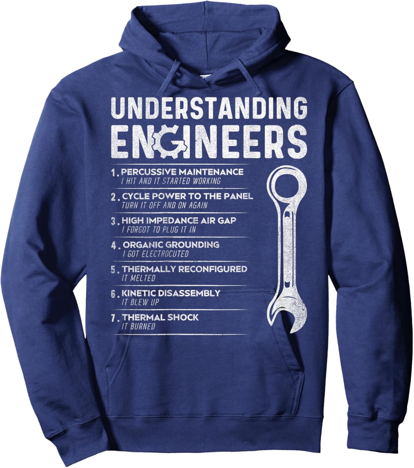 Understanding Engineers - Funny Engineering (On Back) Hoodie - Hoodie | Navy