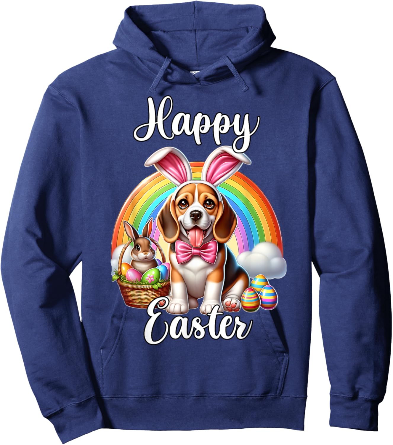 Beagle Happy Easter Beagle Easter Hoodie - Hoodie | Navy