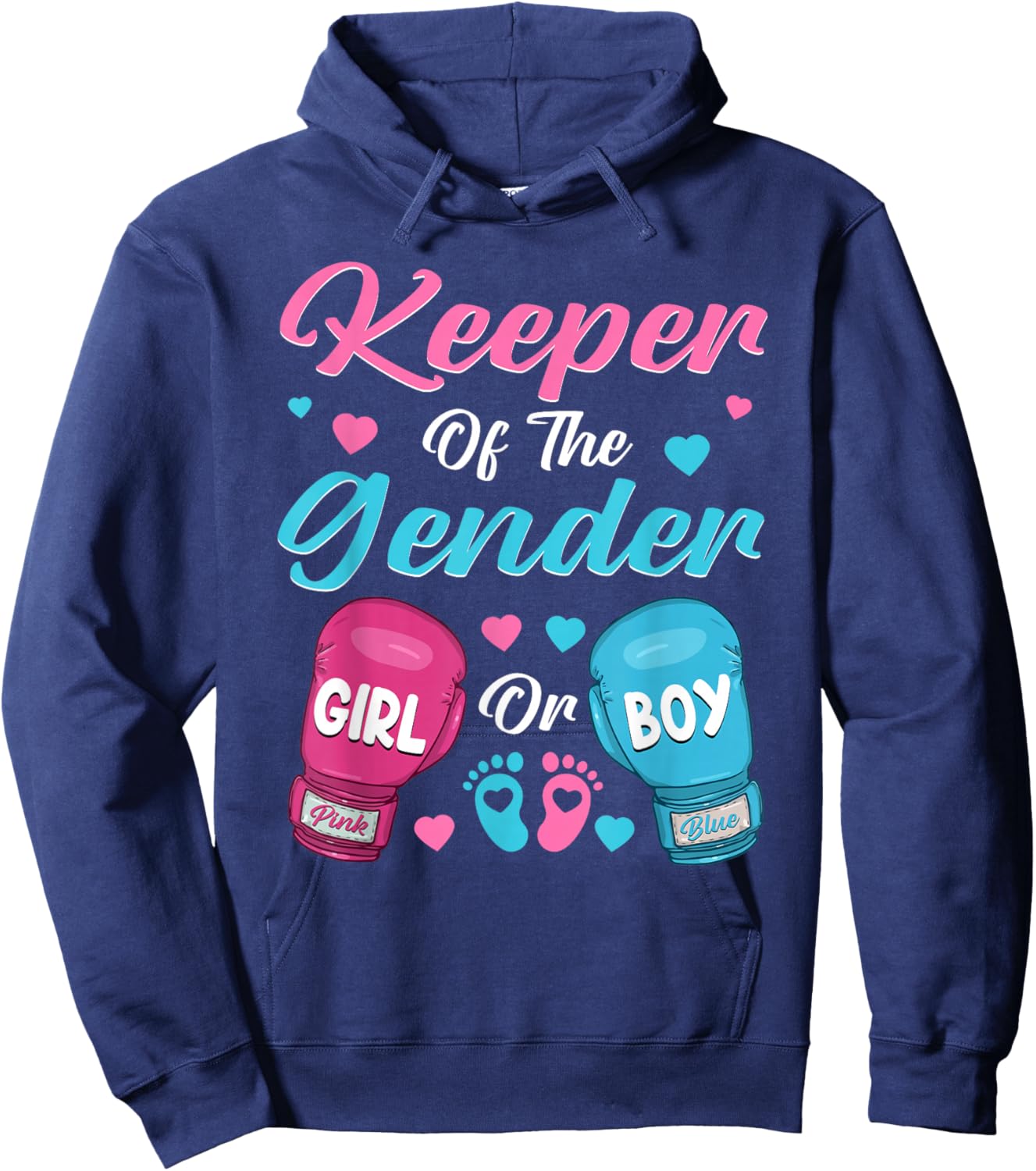 Keeper Of Gender Boxing Gender Reveal Family Party Hoodie - Hoodie | Navy