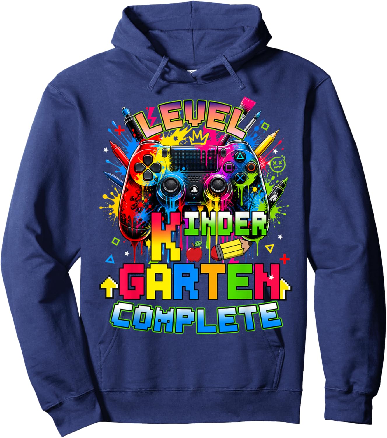 Kindergarten Complete Graduation Last Day of School Boys Fun Hoodie - Hoodie | Navy