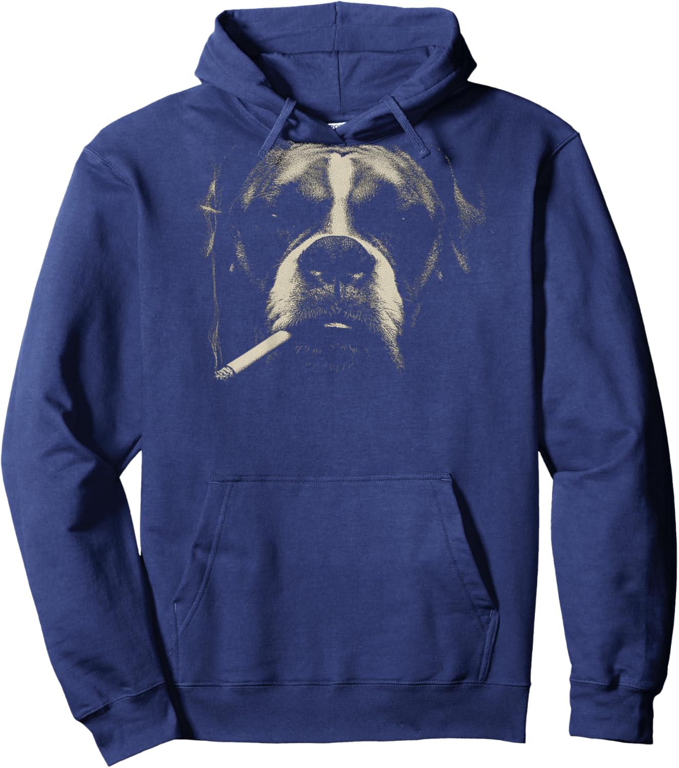 Boxer Smoking A Cigarette Grunge Vintage Meme 90s On Back Hoodie - Hoodie | Navy