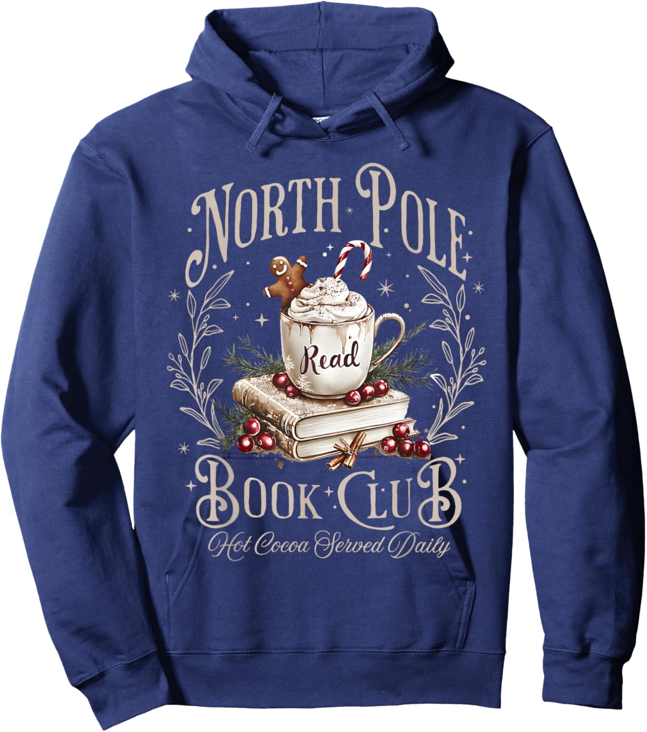 All Booked for Christmas Coquette Xmas Book Club Book Lovers Hoodie - Hoodie | Navy