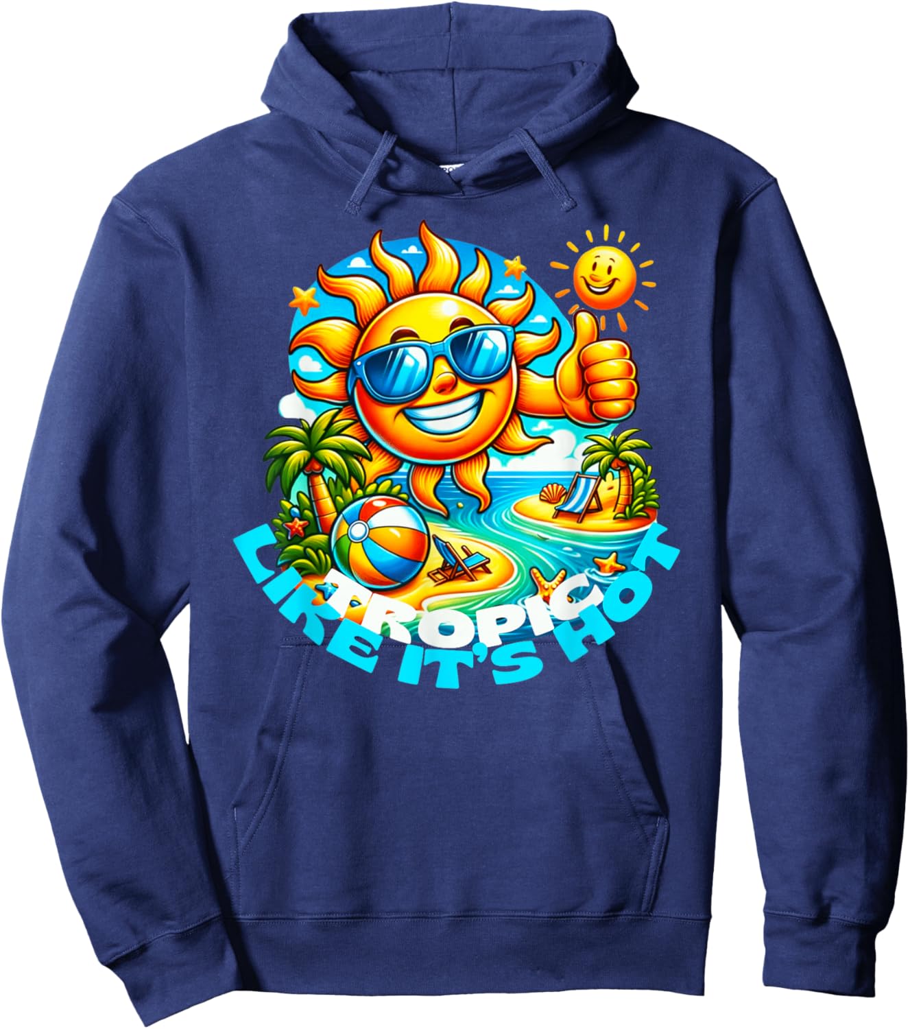 Tropic Like It's Hot Fun in Sun Hoodie - Hoodie | Navy