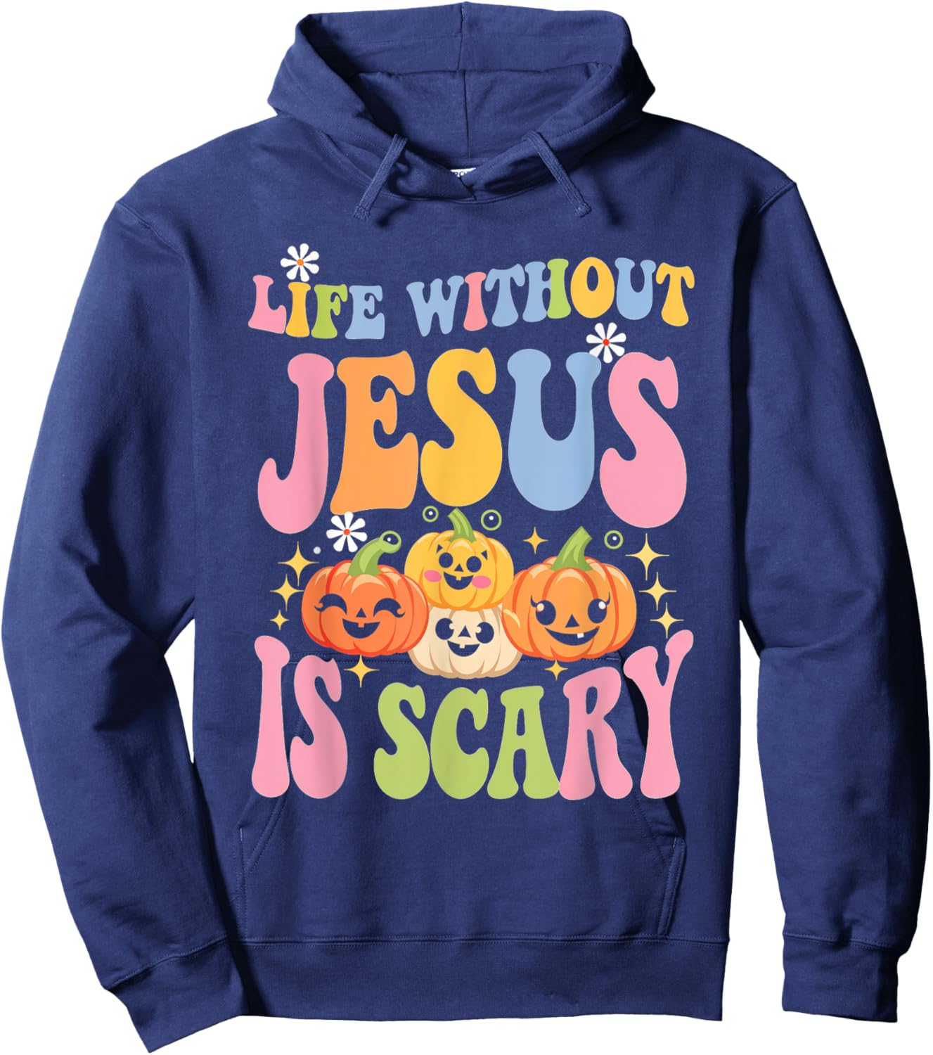 Life Without Jesus Christian Faith Halloween Scary Hoodie - Hoodie | Navy