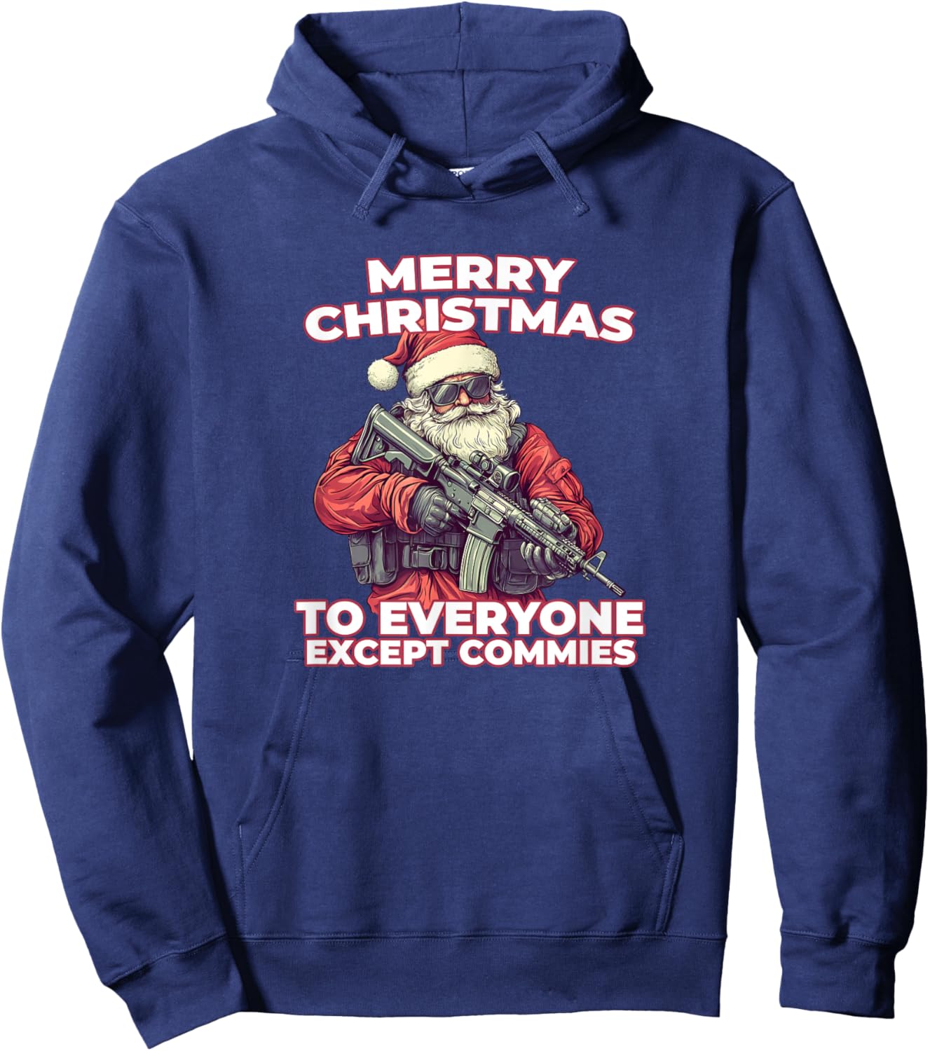 Merry Christmas Tactical Santa Claus Funny Holiday Wear Hoodie - Hoodie | Navy