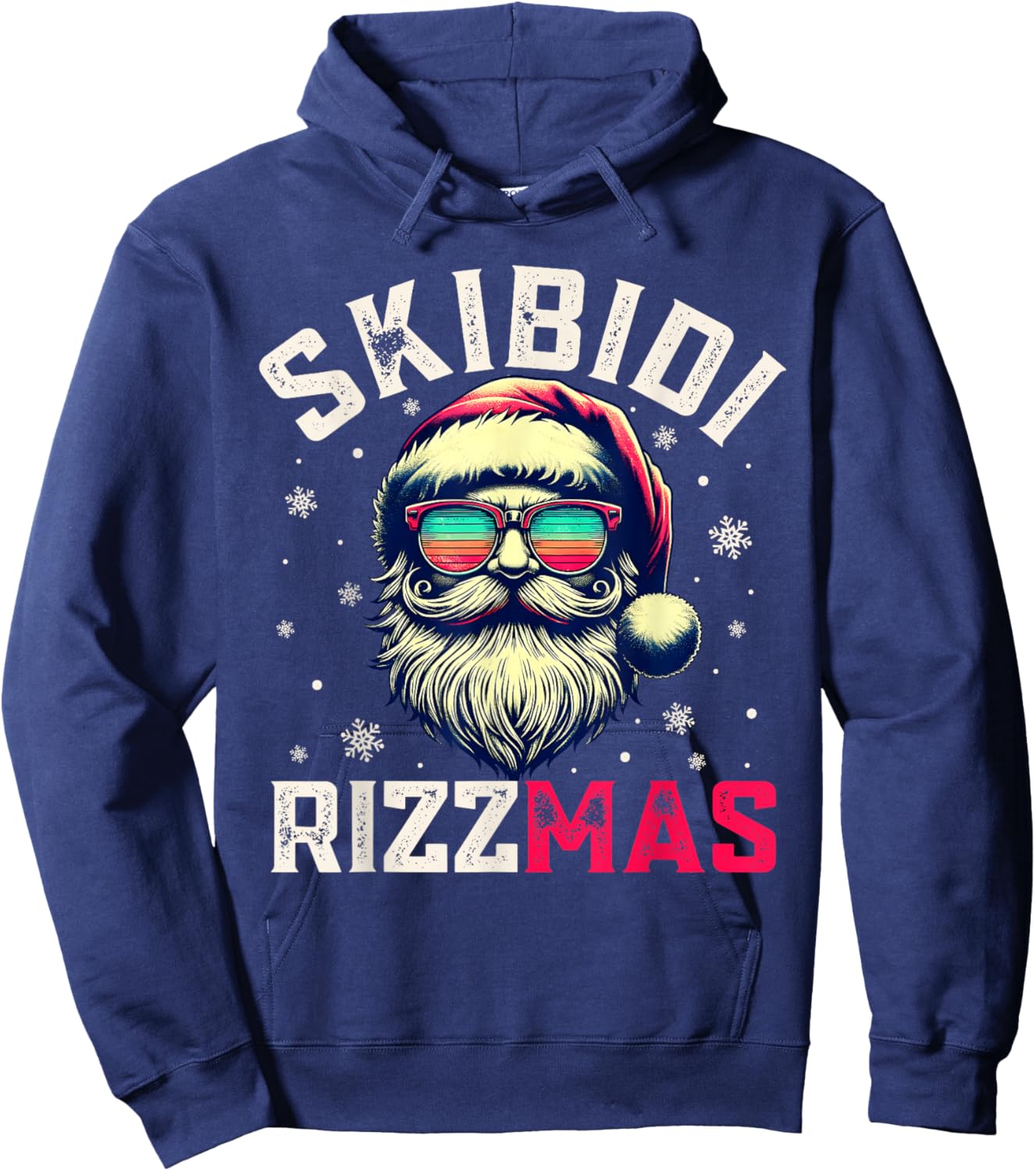 Skibidi Rizzmas Christmas Rizz Santa Claus Rizz the Season Hoodie - Hoodie | Navy