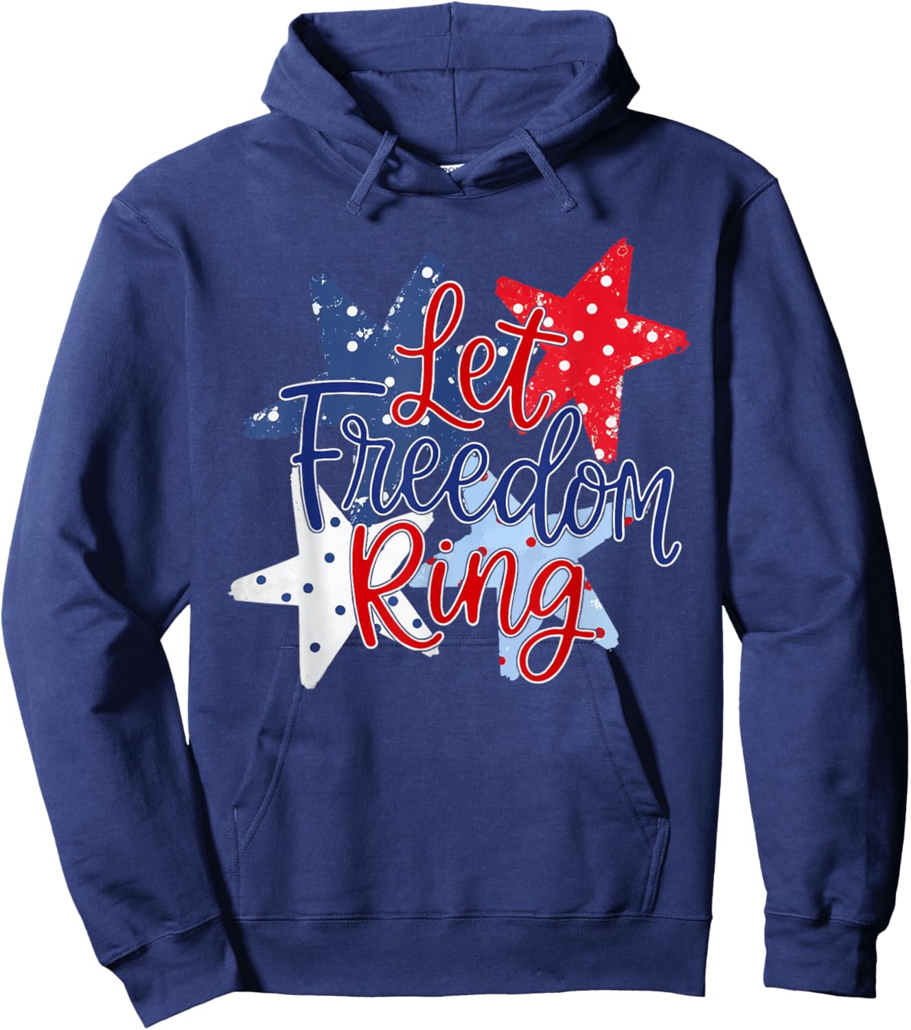 Let Freedom Ring Independence Day Cute Girly 4th of July Hoodie - Hoodie | Navy