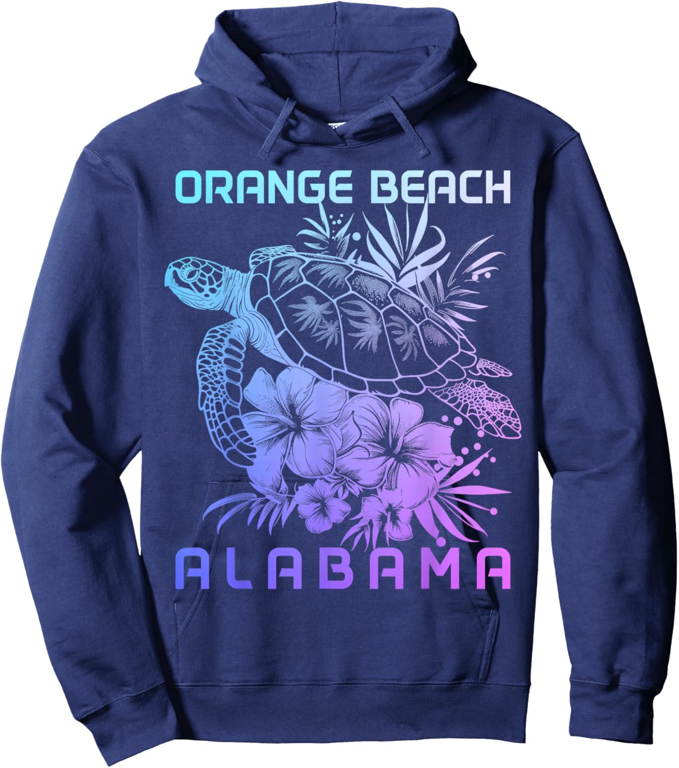 Orange Beach Alabama Sea Turtle Surfer Hoodie - Hoodie | Navy