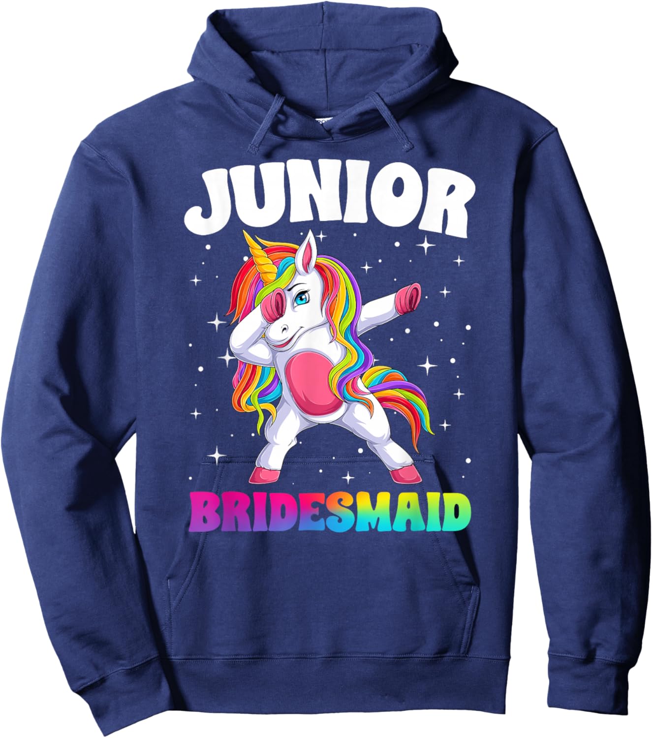 Junior Bridesmaid Unicorn Wedding Junior Bridesmaid Party Hoodie - Hoodie | Navy
