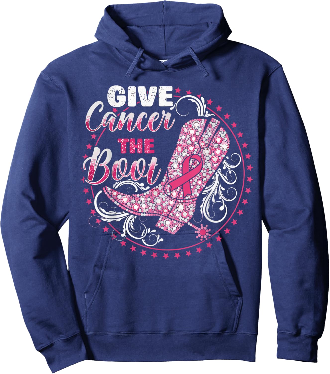 Breast Cancer Shirts , Cowgirl Boots On The Ground Hoodie - Hoodie | Navy