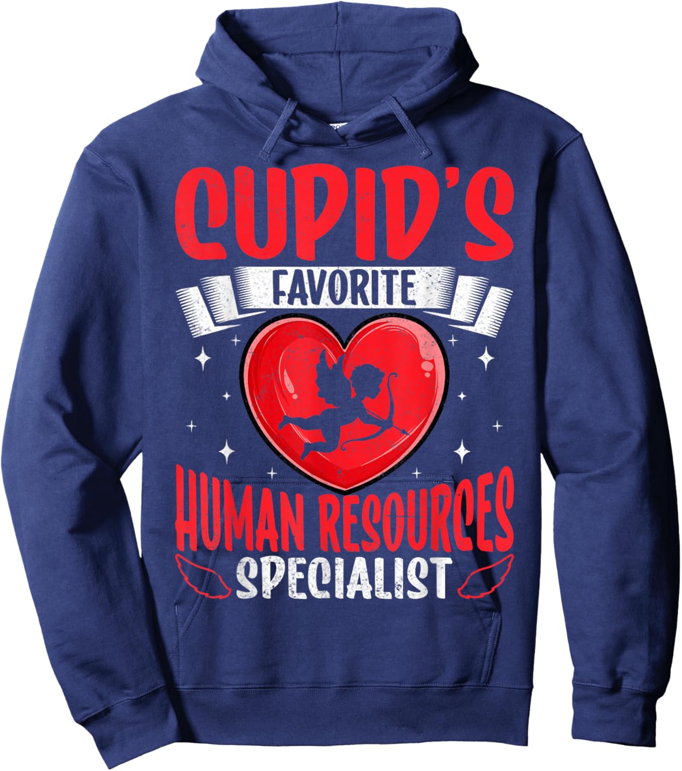 Cupid's Favorite Human Resources Specialist HR Valentine's Hoodie - Hoodie | Navy