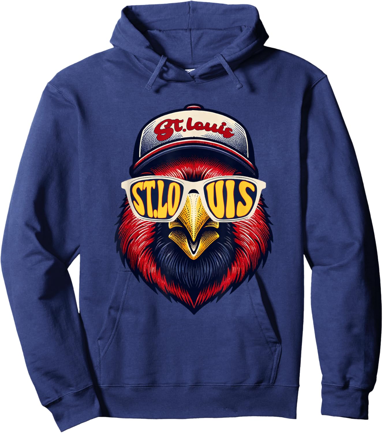 Retro St.Louis Bossbeak Graphic Animals Throwback Hoodie - Hoodie | Navy