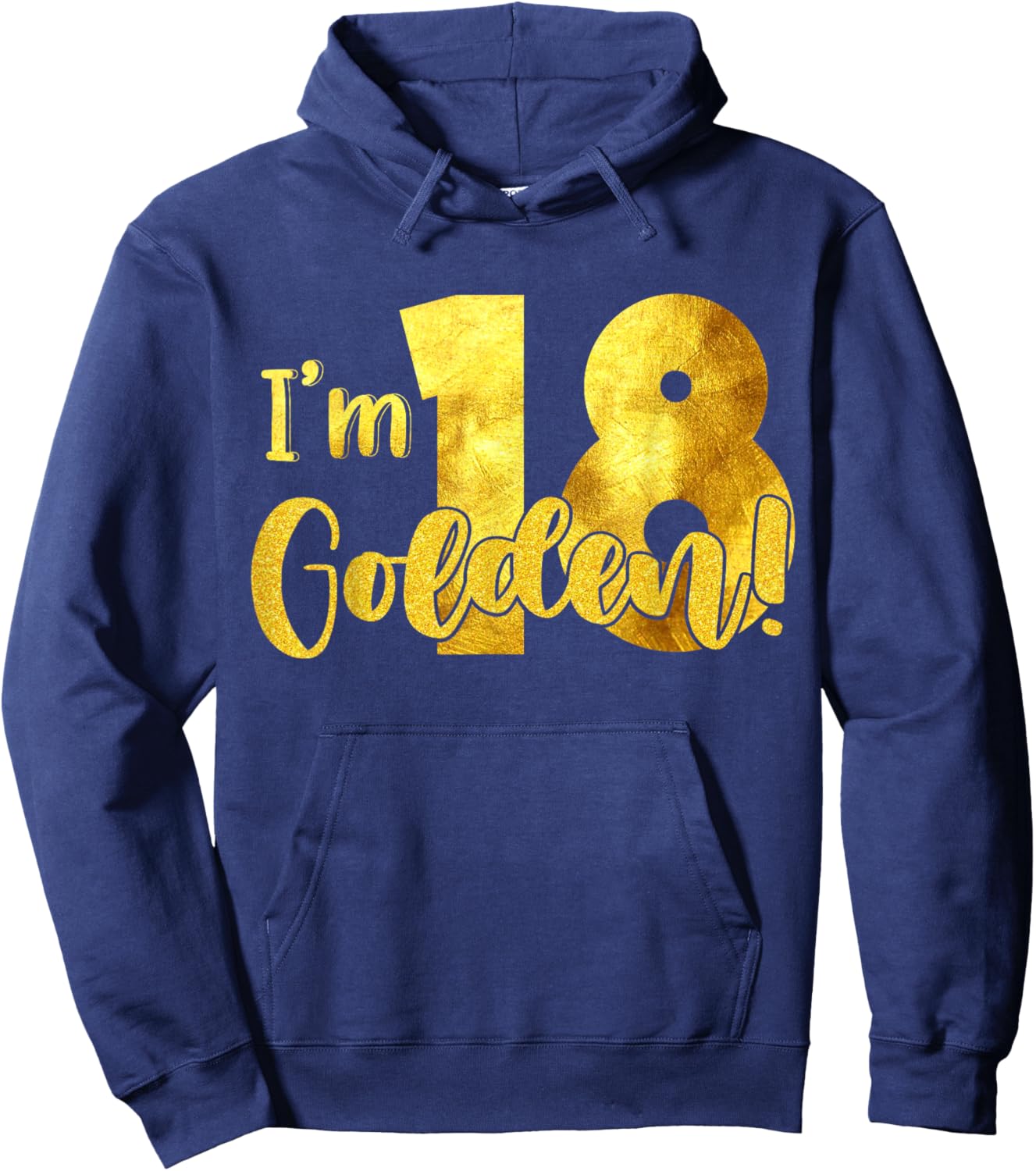 I'm 18th Golden Birthday 18 Year Old Bday Kids Groovy Hoodie - Hoodie | Navy