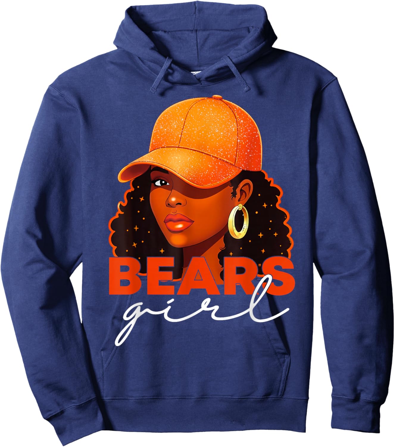 Bear Girl Black Women Melanin Girls Youth Teen Hoodie - Hoodie | Navy