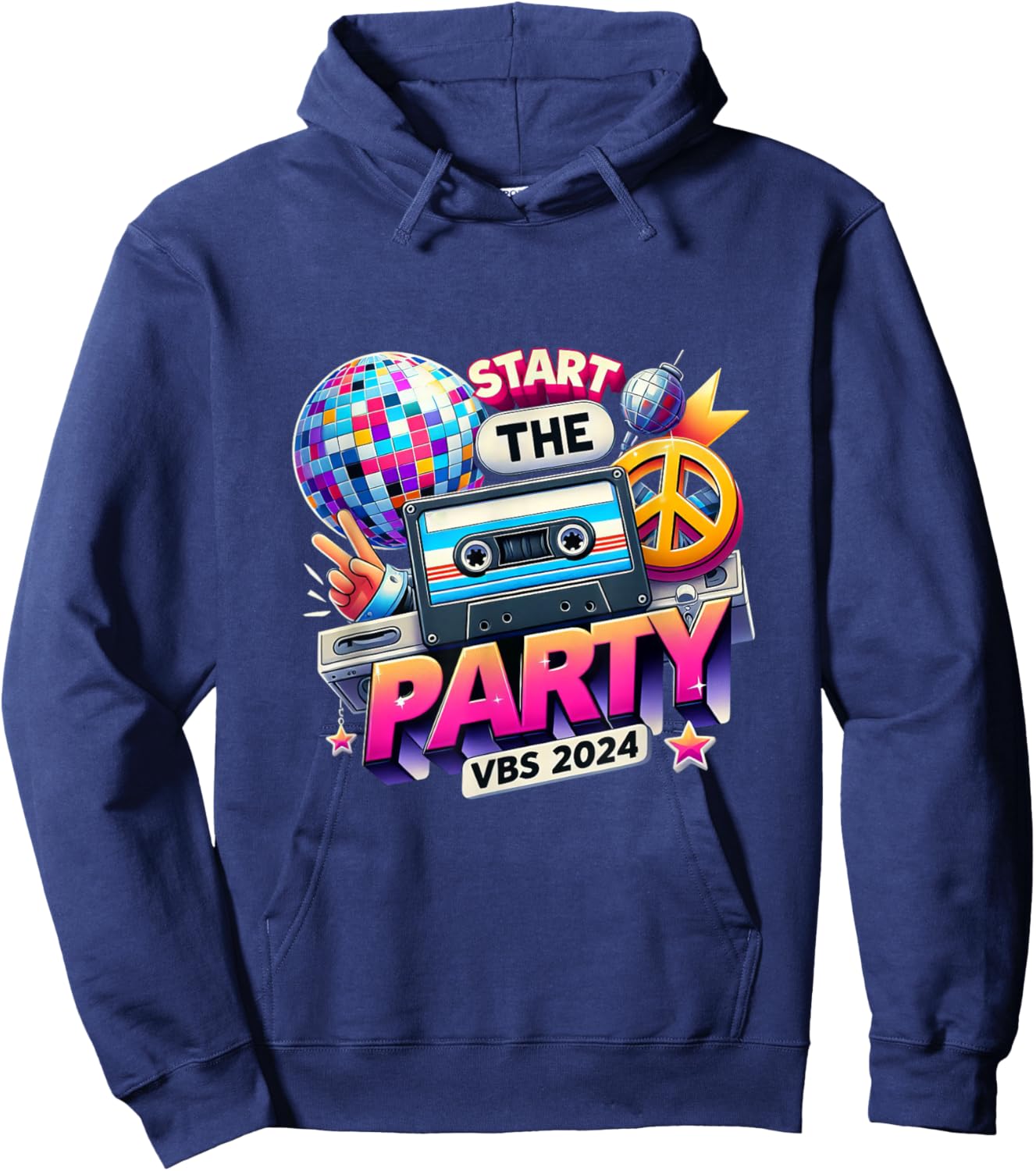 Vacation Bible School 2024 Start The Party Funny VBS 2024 Hoodie - Hoodie | Navy
