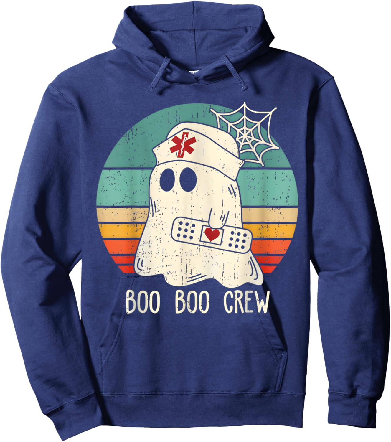 Boo Boo Crew Nurse Funny Ghost Women Halloween Costume Nurse Hoodie - Hoodie | Navy