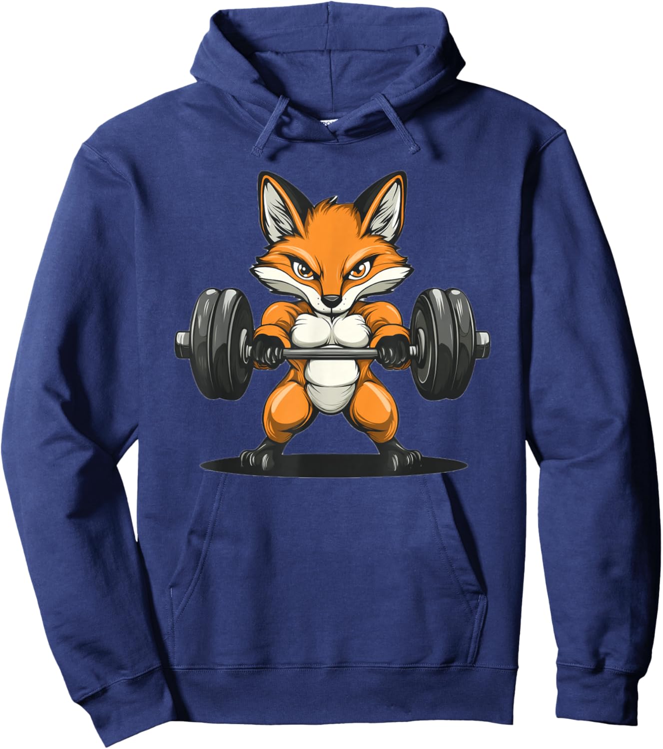 Fox Holding Dumbbells Hoodie - Hoodie | Navy