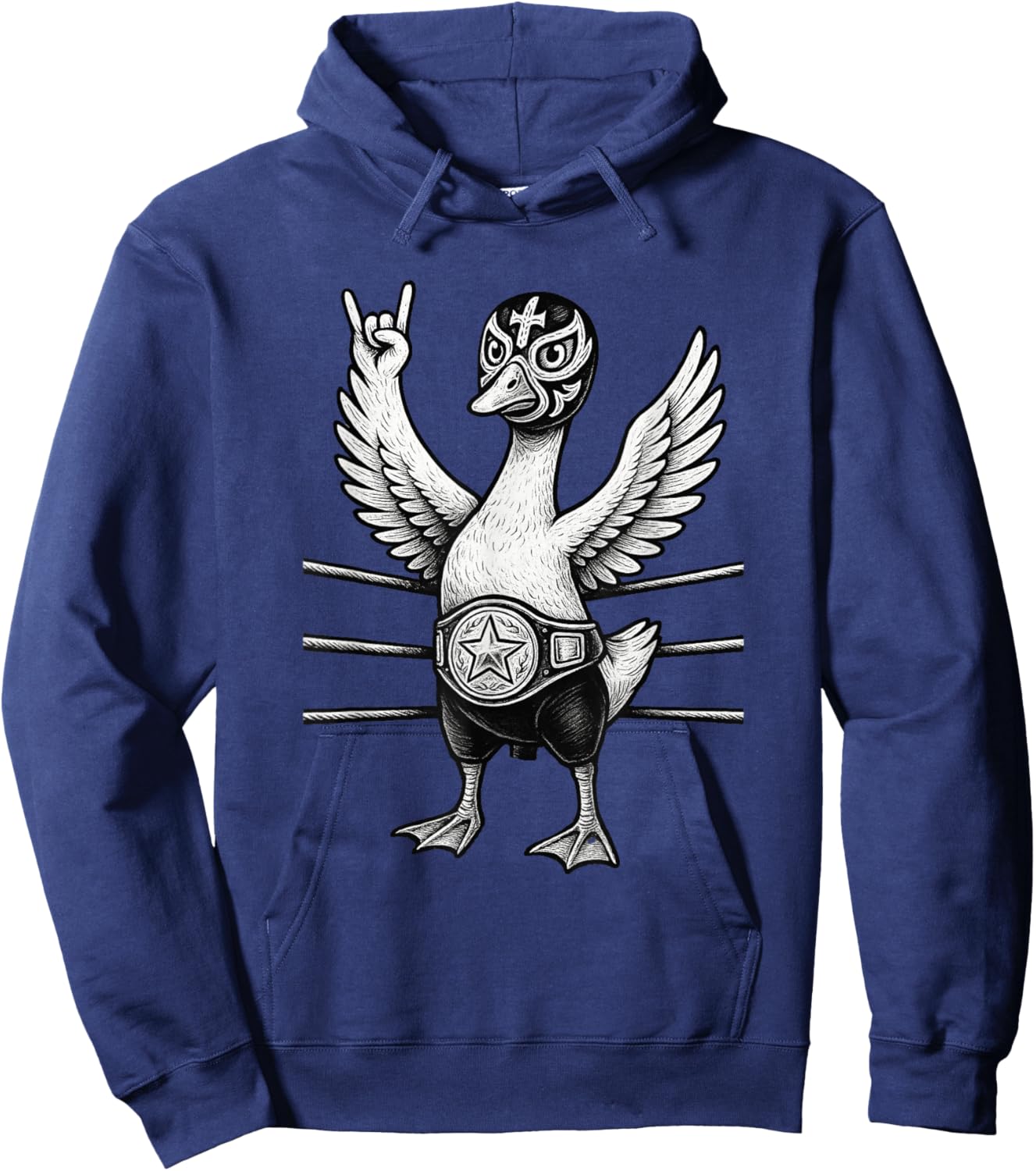 Funny Lucha Libre Mexican Wrestler Wrestling Mask Goose Hoodie - Hoodie | Navy