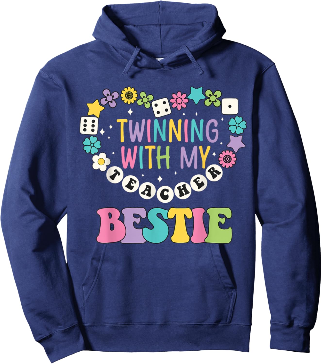 Twin Day Friends Teacher Twinning with My Bestie Matching Hoodie - Hoodie | Navy