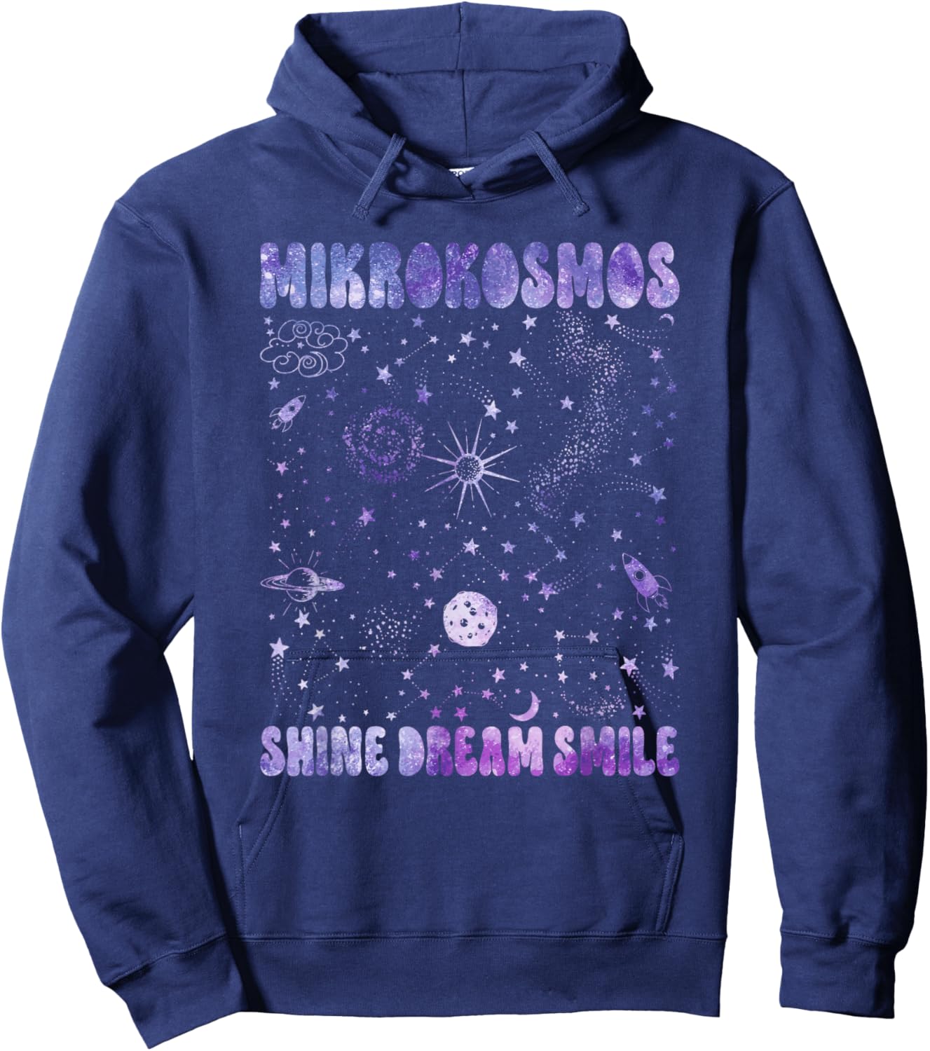 Mikrokosmos Shine Dream Smile Twinkling Starlight Astronaut Hoodie - Hoodie | Navy