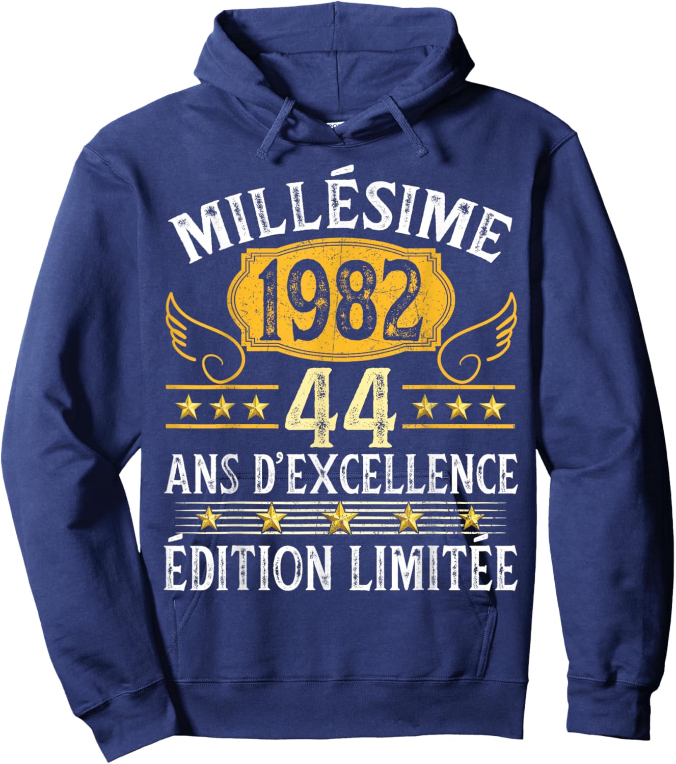 Vintage 1982 44 Years Birthday Man Woman Vintage 1982 Hoodie - Hoodie | Navy