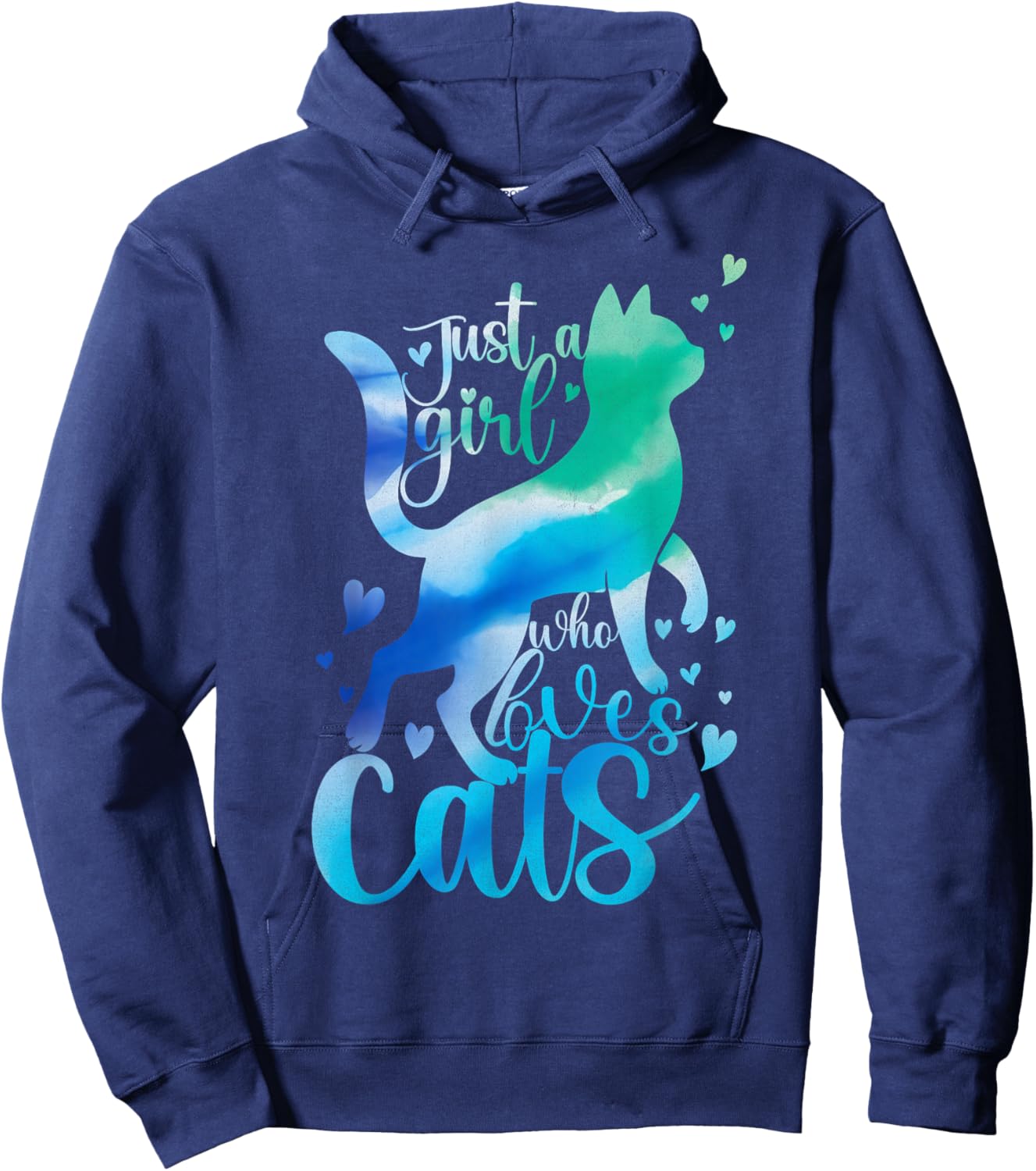 Cute Kitty Cat Shirt Cat Lover Just A Girl Who Loves Cats Hoodie - Hoodie | Navy