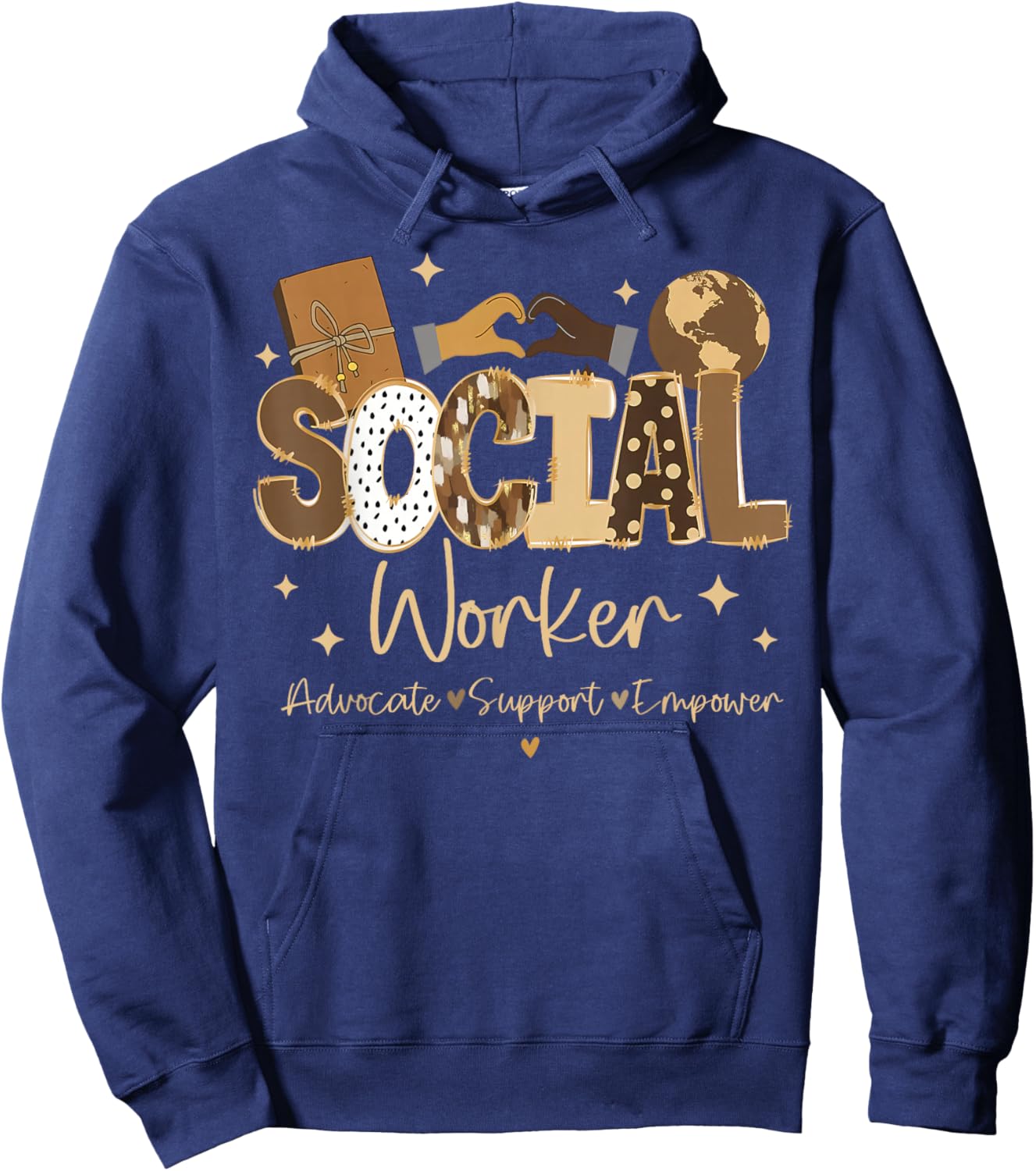 Advocate Support Empower Social Worker Black History Month Hoodie - Hoodie | Navy