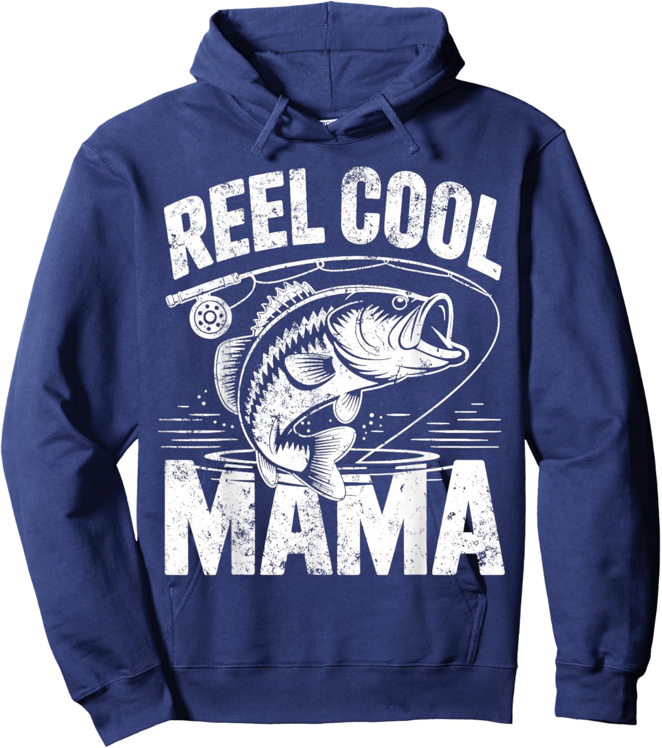 Reel Cool Mama Fishing Mom Gifts Mother's Day Fisherman Fish Hoodie - Hoodie | Navy
