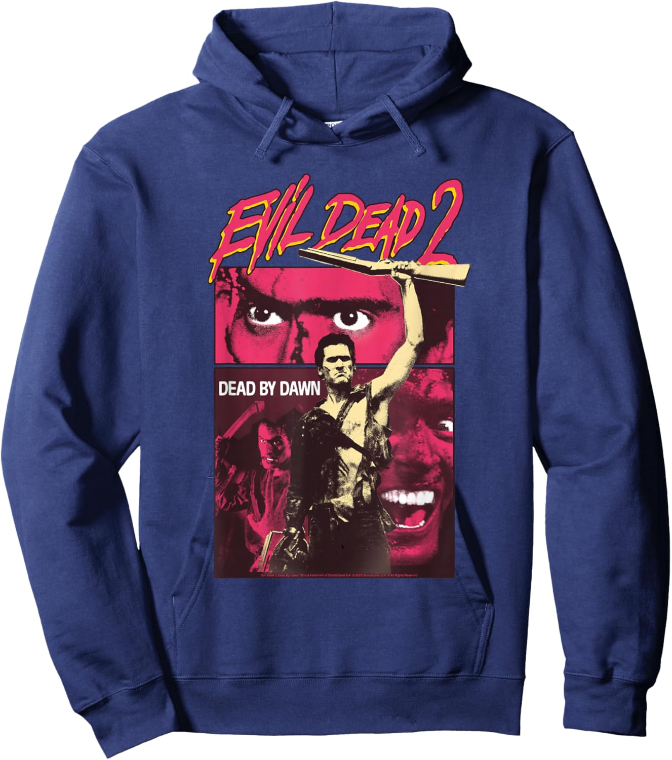Evil Dead 2 Dead by Dawn Poster Collage Vintage Horror Hoodie - Hoodie | Navy