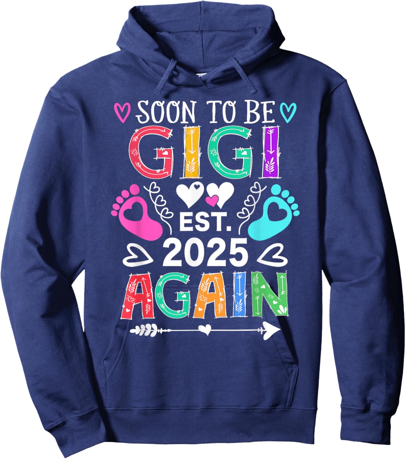 Soon to be Gigi Again Baby Announcement Gigi Hoodie - Hoodie | Navy
