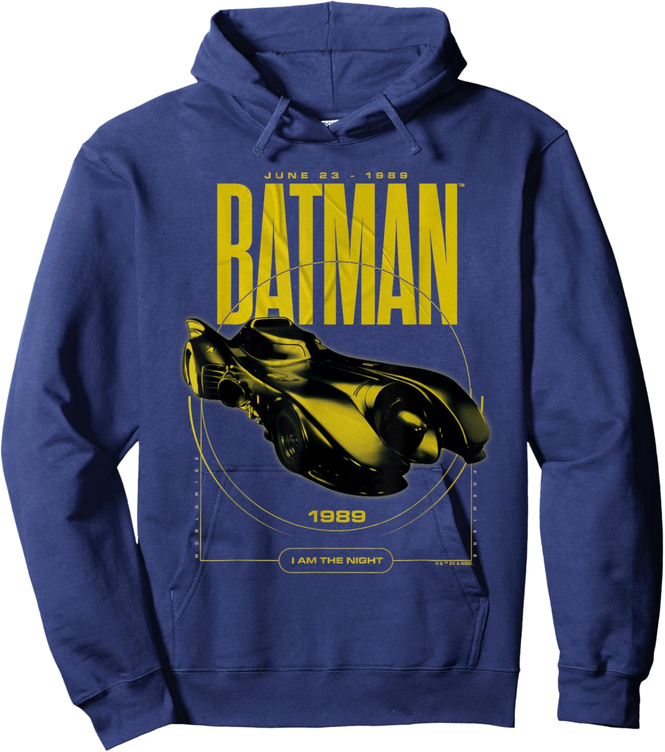 Batman 1989 Batmobile Circle Hoodie - Hoodie | Navy