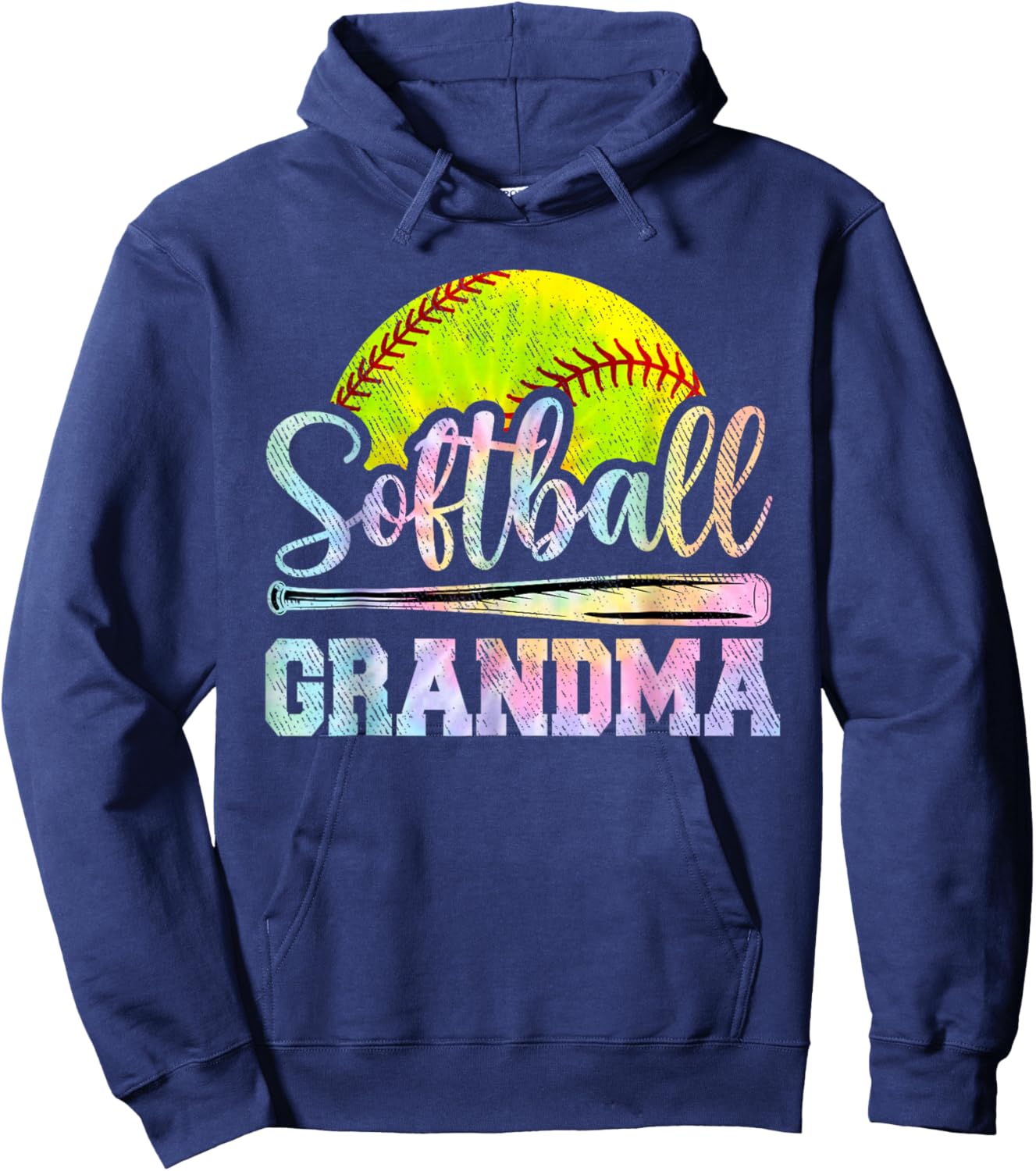 Softball Grandma Softball Player Game Day Mother Tie Dye Hoodie - Hoodie | Navy