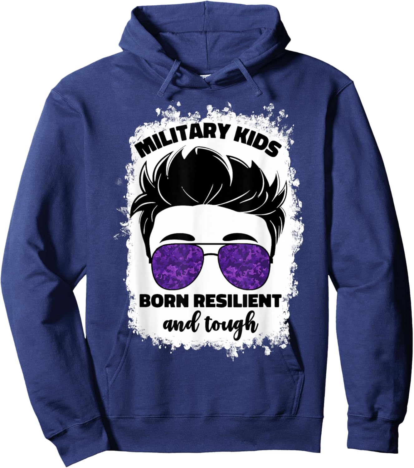 Purple Up For Military Kids Boys Month Of Military Child Boy Hoodie - Hoodie | Navy