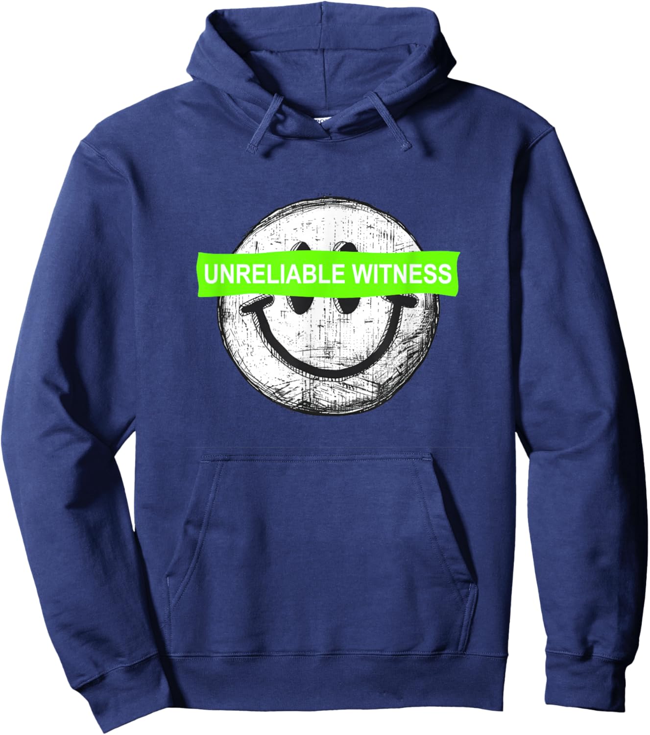 Green Color Unreliable Witness Green Graphic Hoodie - Hoodie | Navy