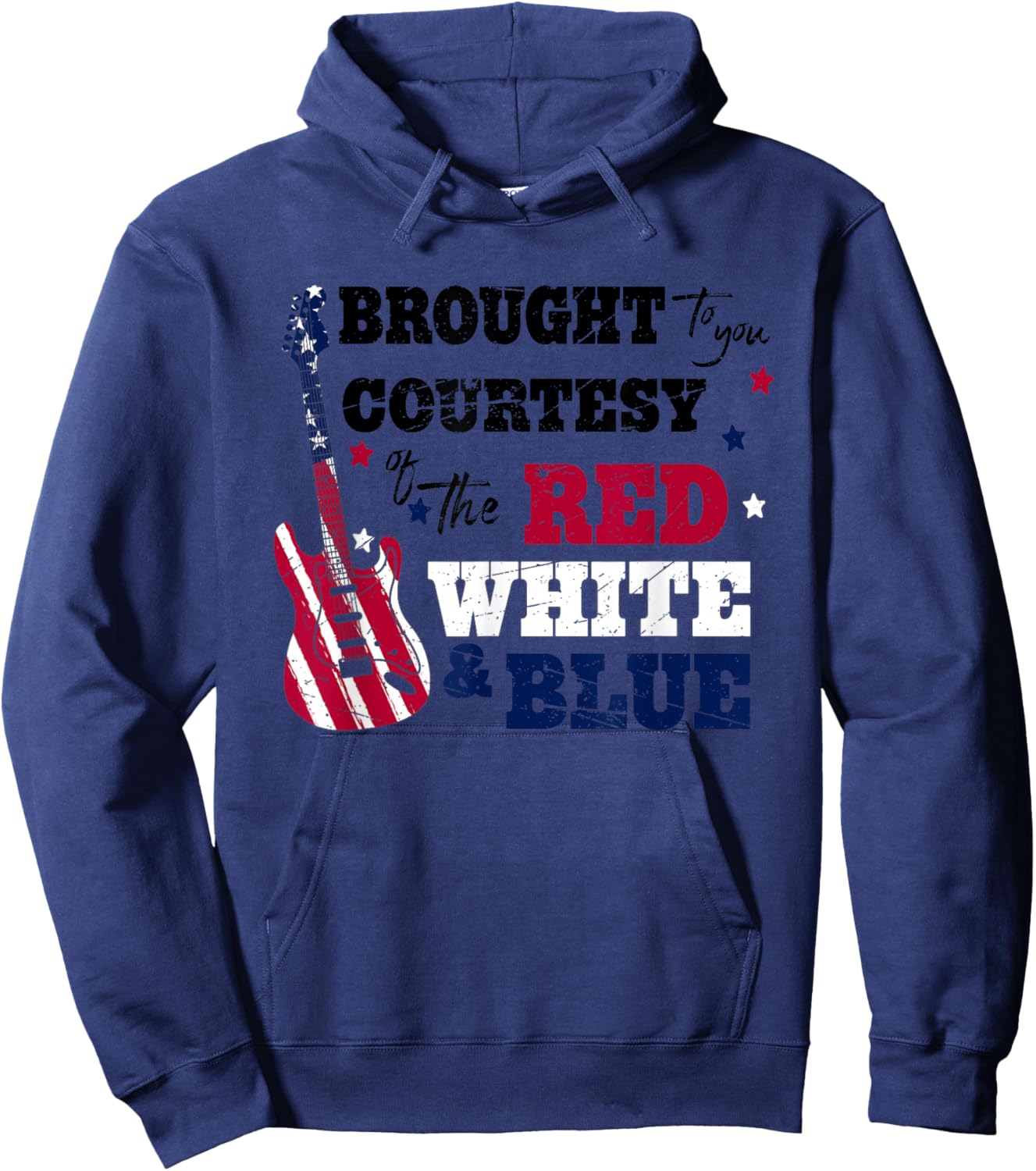 Courtesy Of The Red White And Blue, Western Country Music Hoodie - Hoodie | Navy